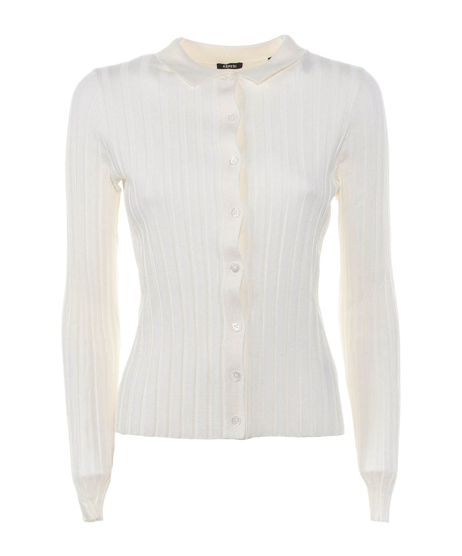 Aspesi Long Sleeve Button Cardigan In White