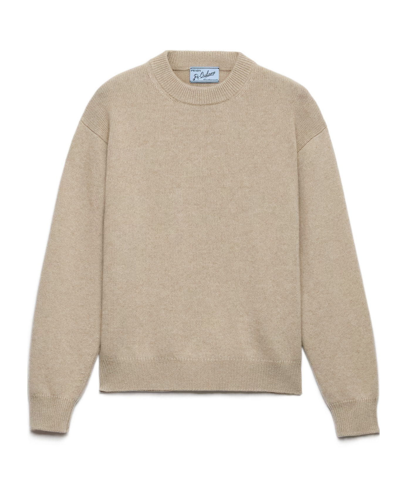 Prada Triangle-logo Ribbed Sweater In Brown