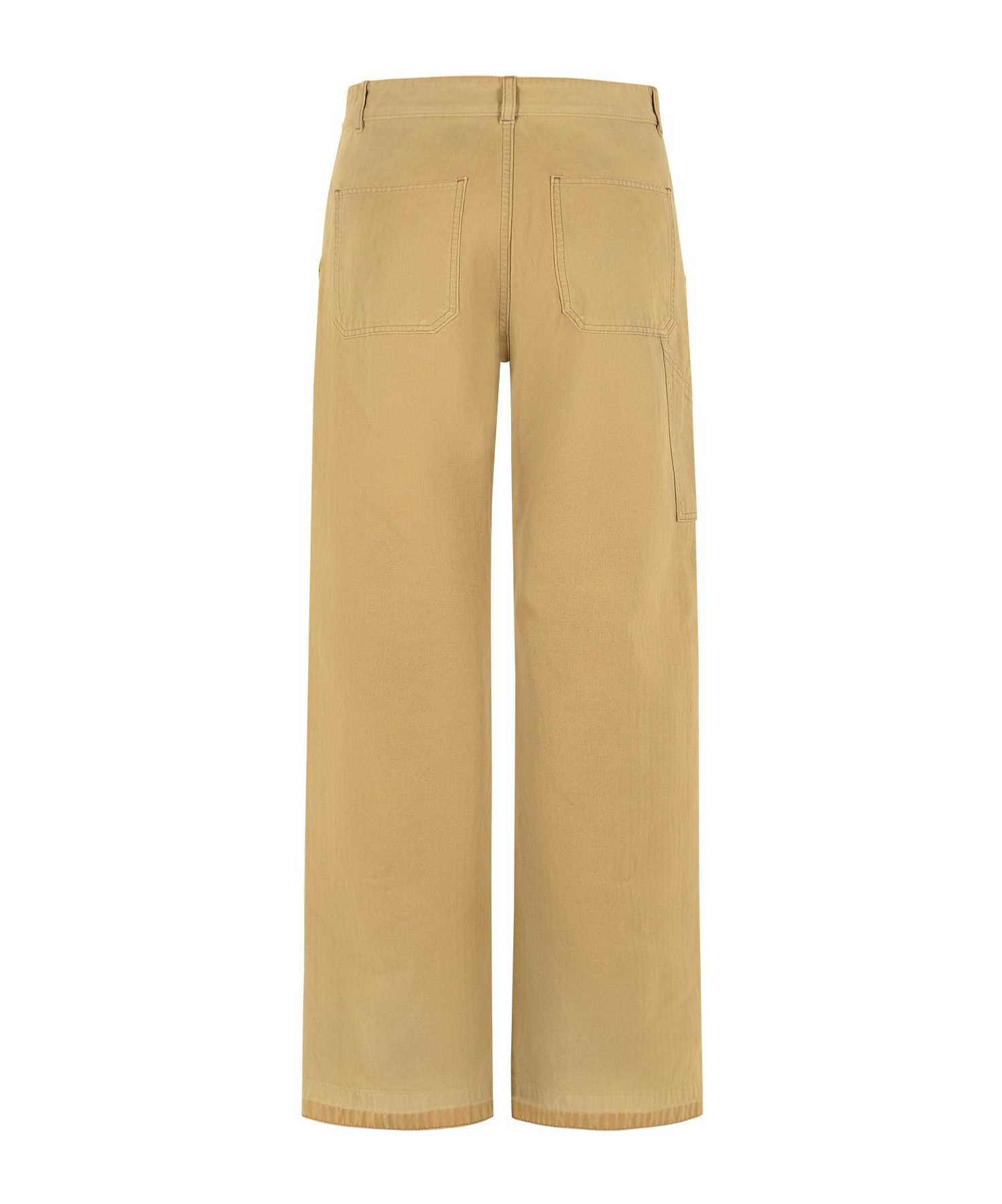 Maison Margiela Straight Leg Cotton Denim Trousers With Pockets In Nude