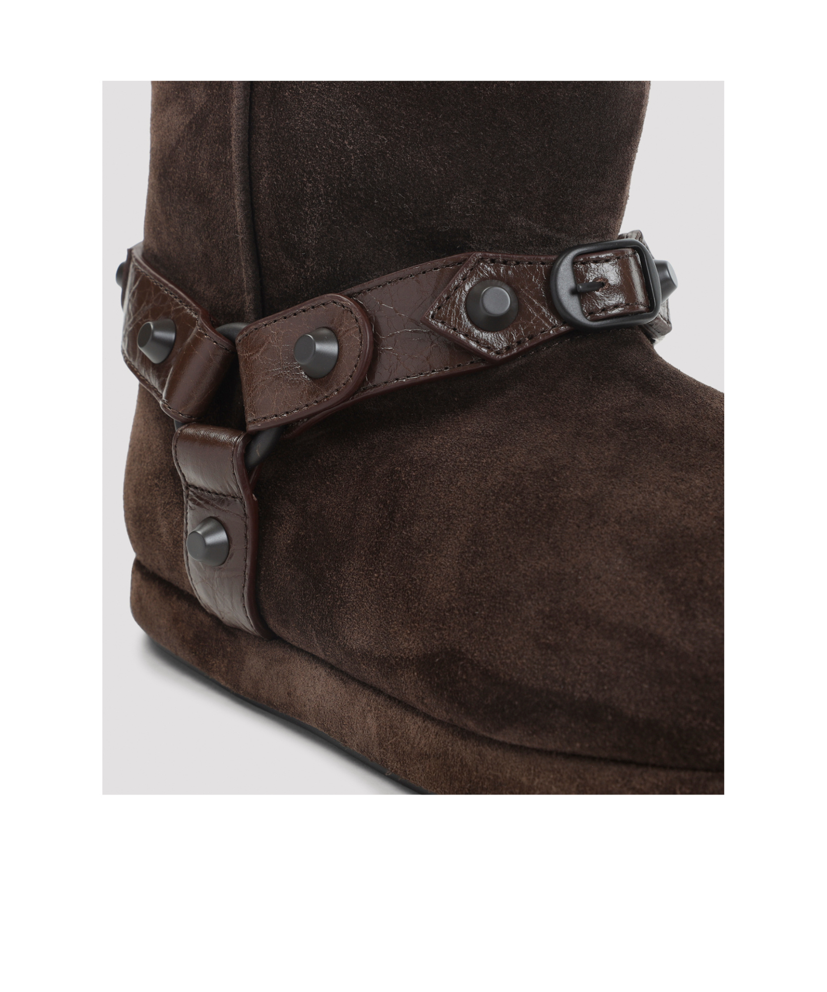 Balenciaga Soft Ankle Bootie Round Toe In Brown