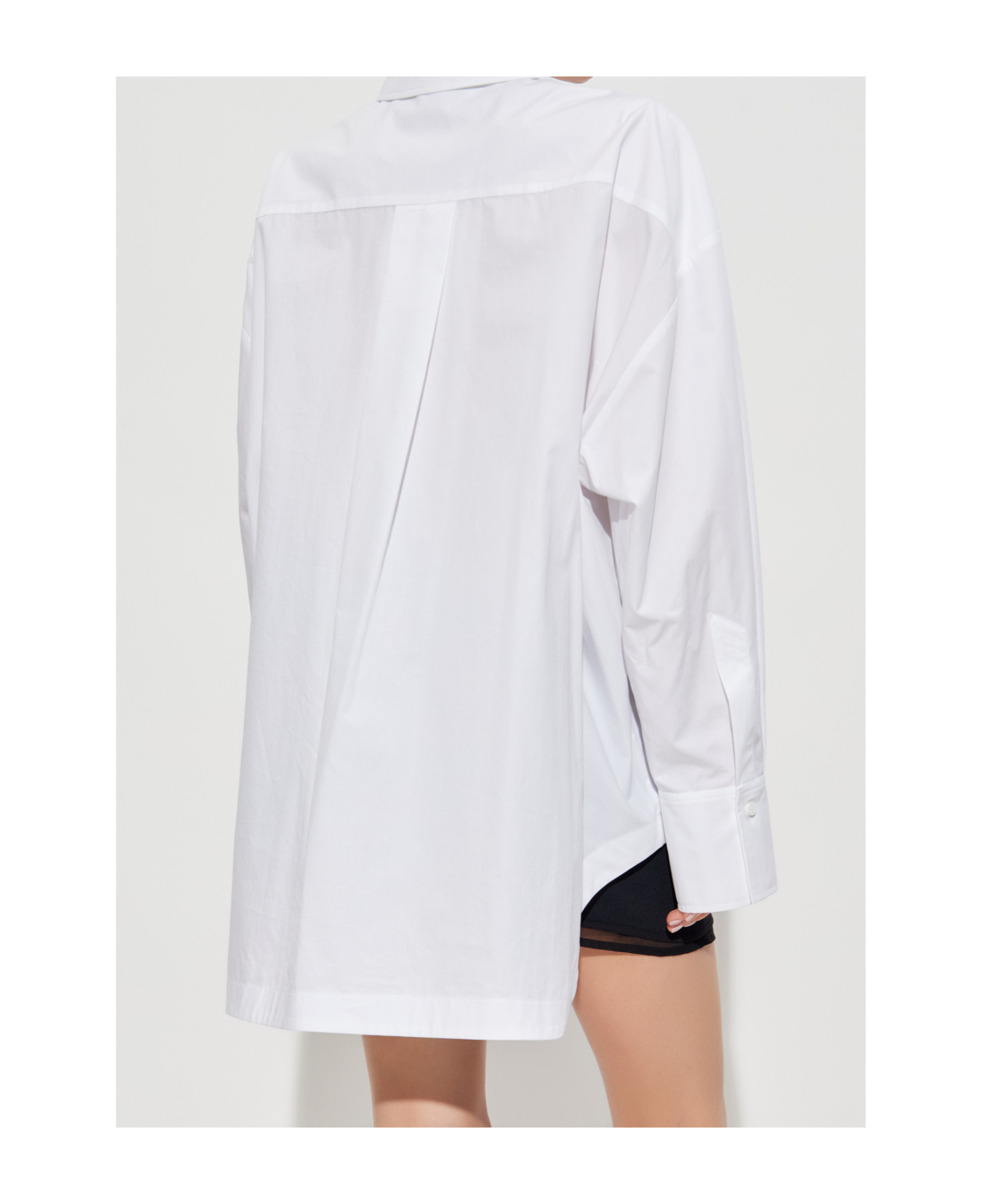 Attico Denim Overshirt With Slit Detail In White