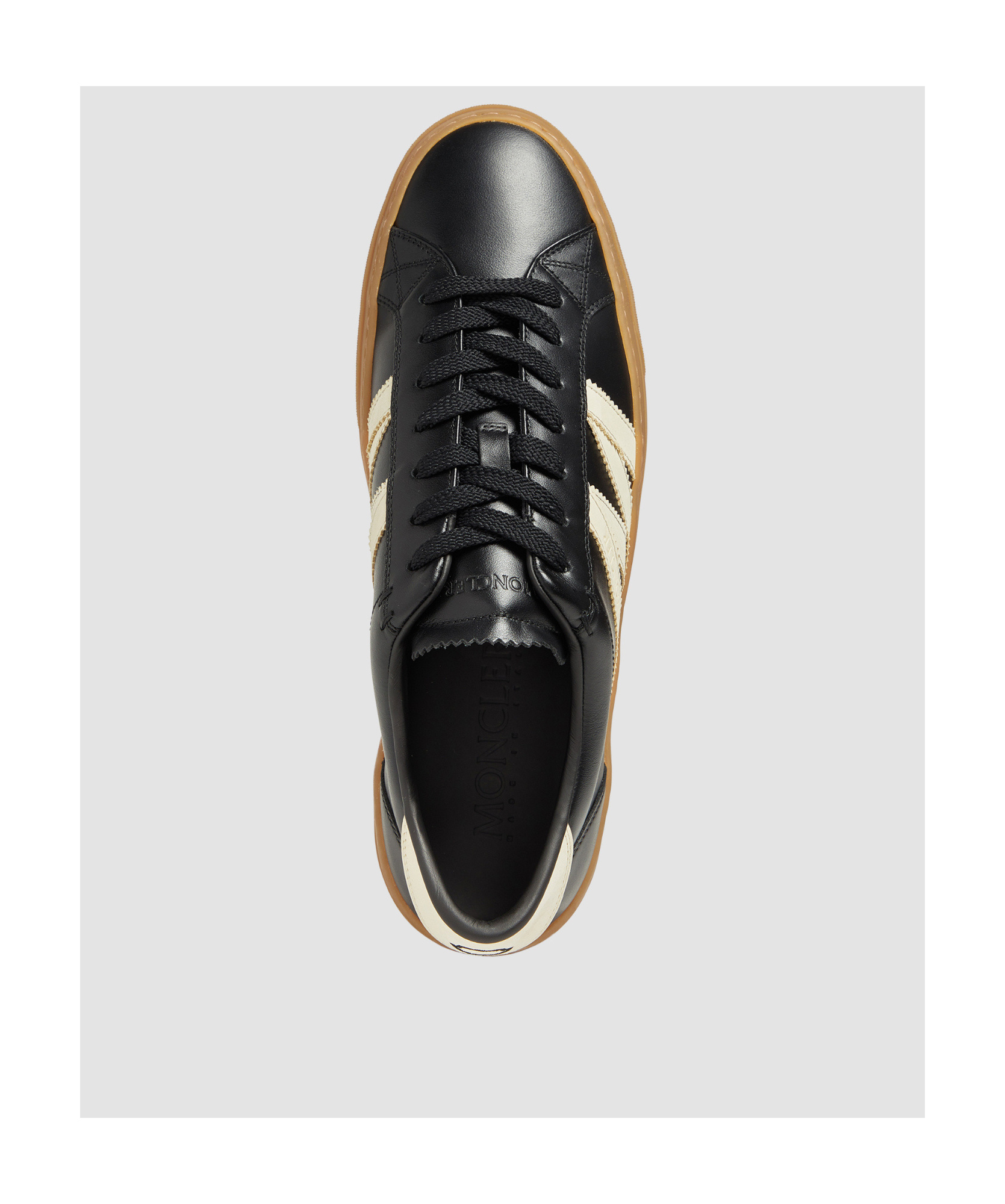 Moncler Monaco2 Low-top Leather Sneakers In Brown