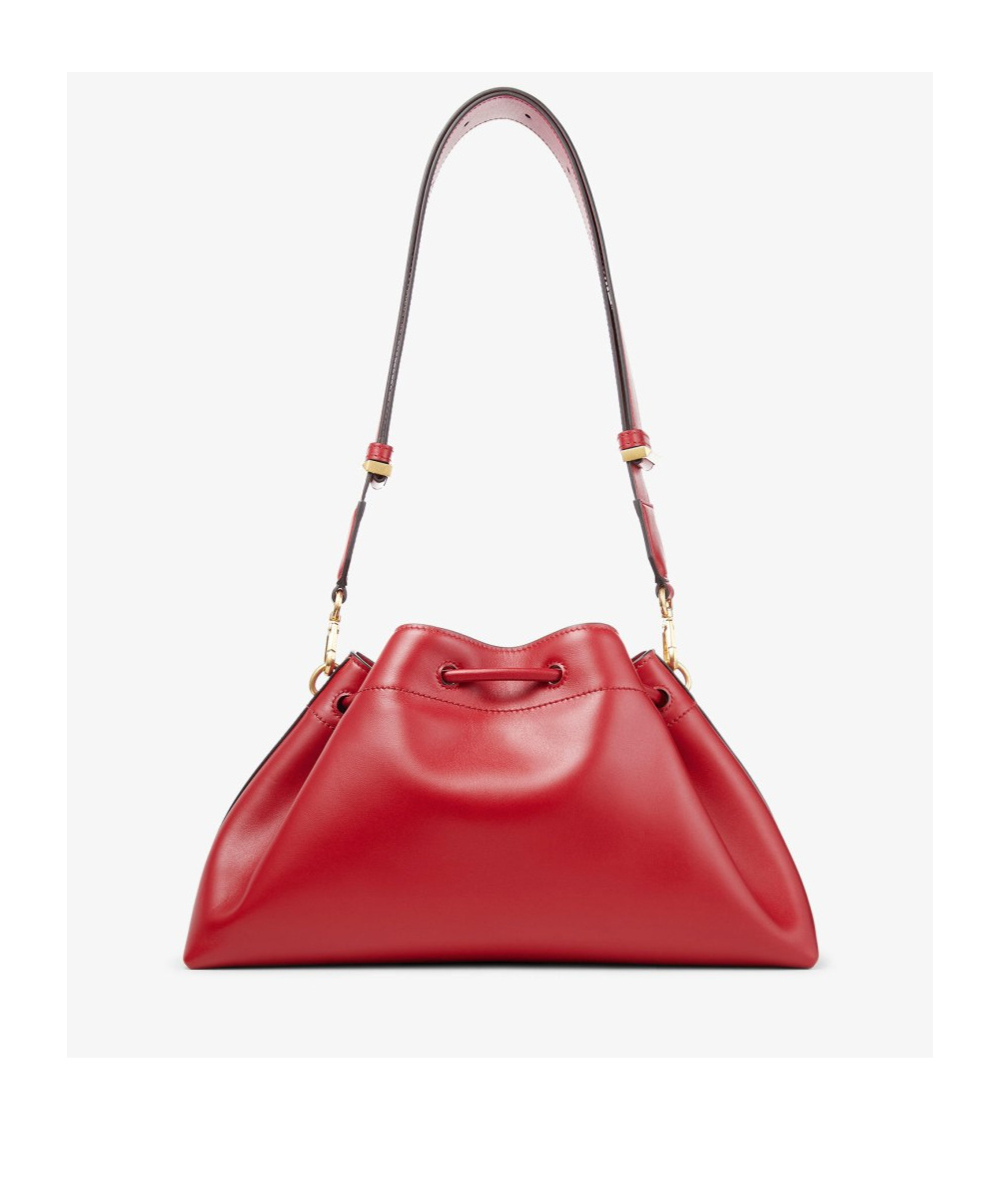 Jimmy Choo Womens Ruby Red/gold Cinch M Leather Shoulder Bag In Red