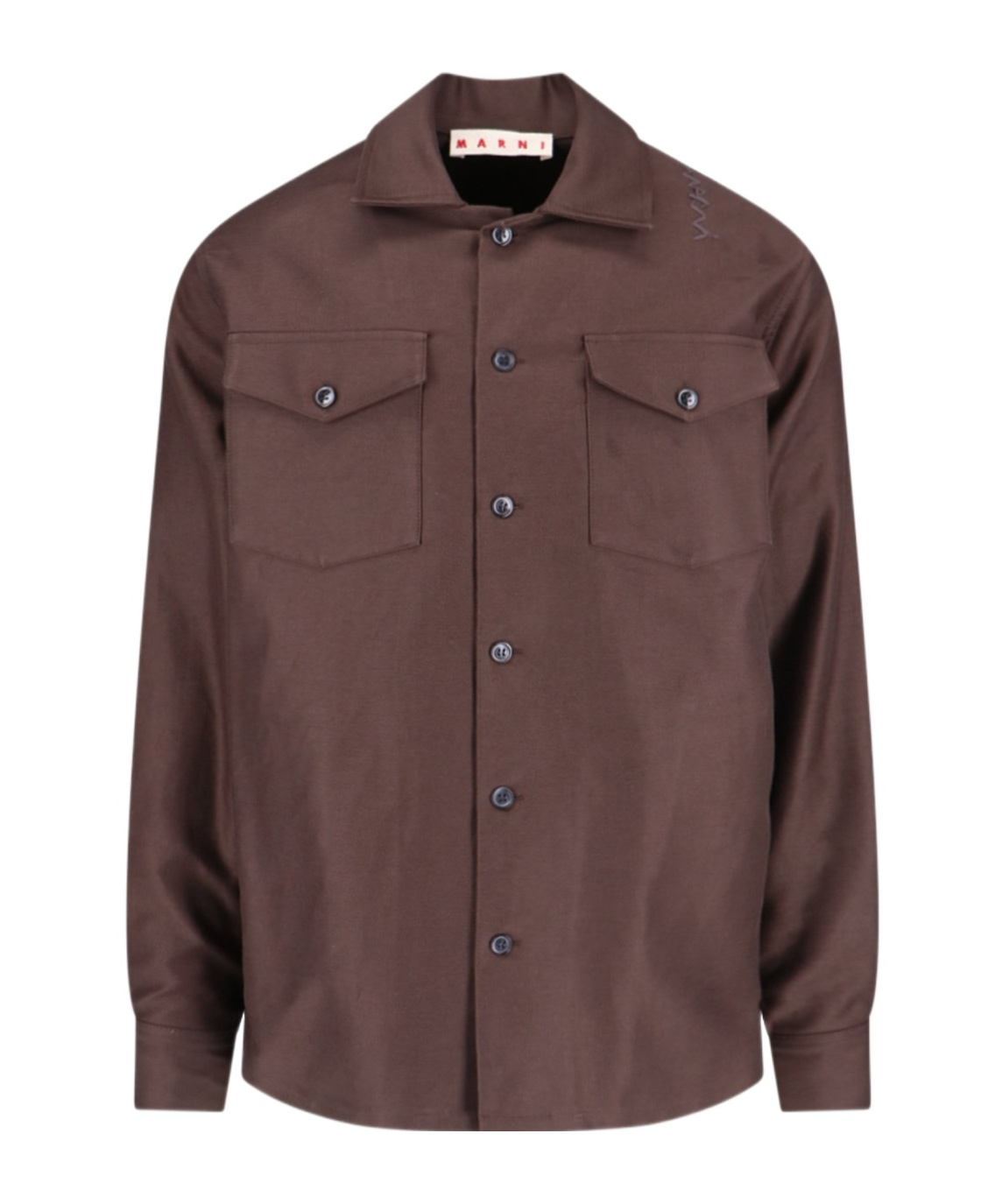 Marni Shirt With Chest Pockets And Long Sleeves In Brown