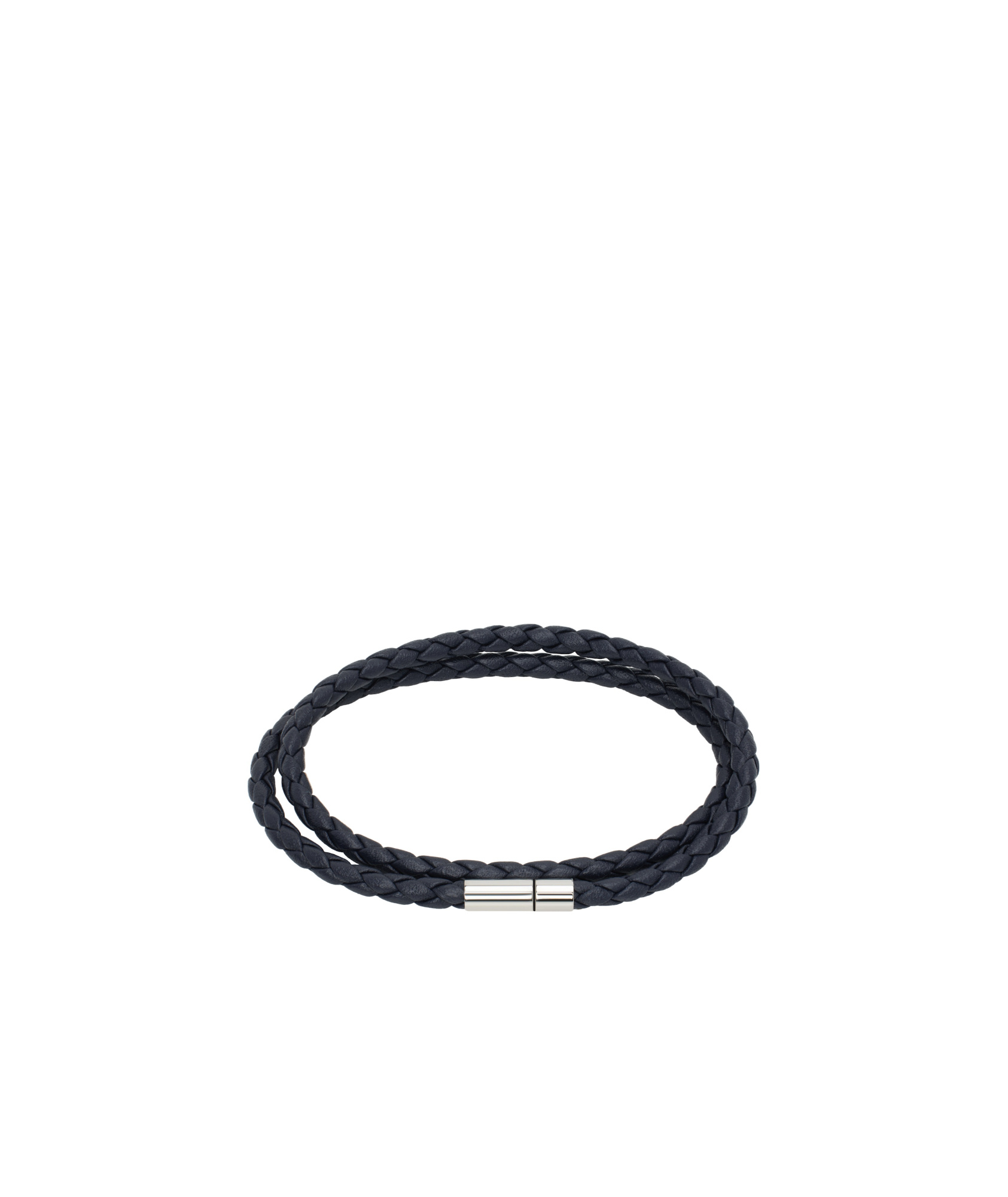 Hugo Boss Double Braided-leather Bracelet In Black