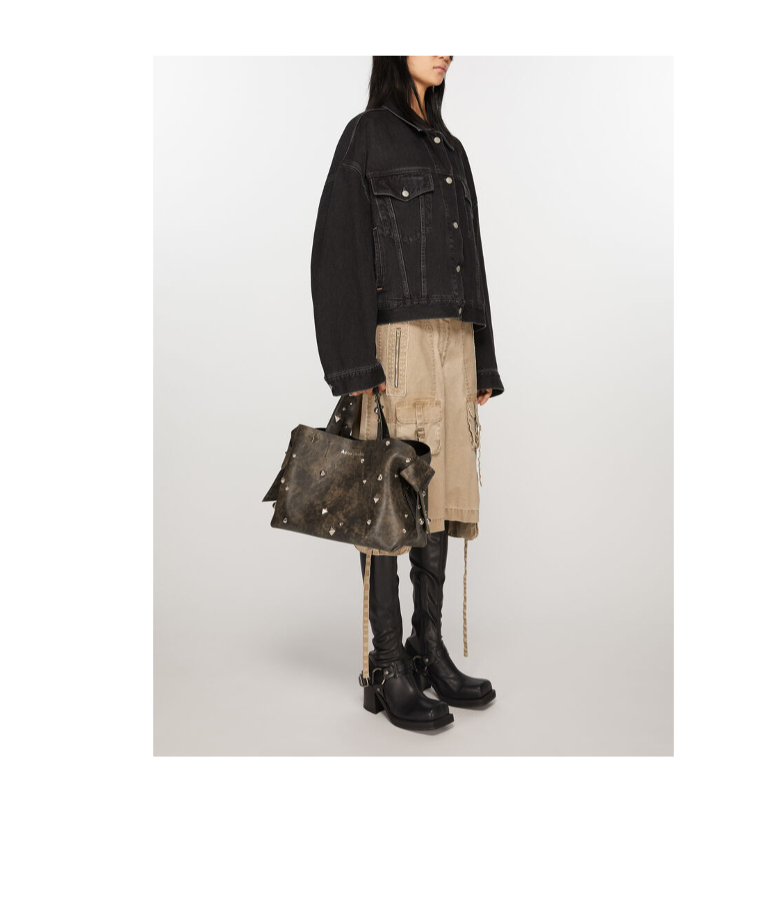 ACNE STUDIOS MIDI MUSUBI LEATHER TOTE BAG