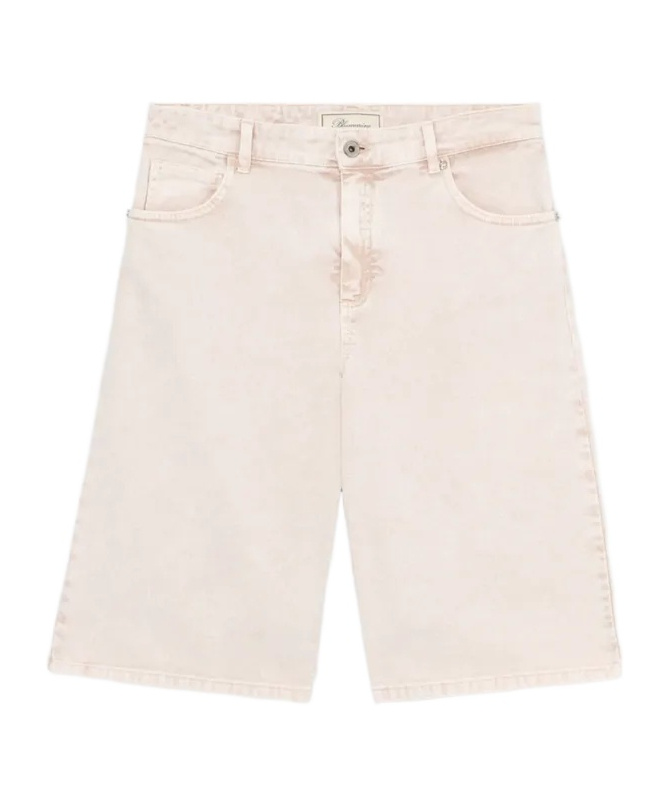 Shop Blumarine Denim Shorts With Belt Loops In White