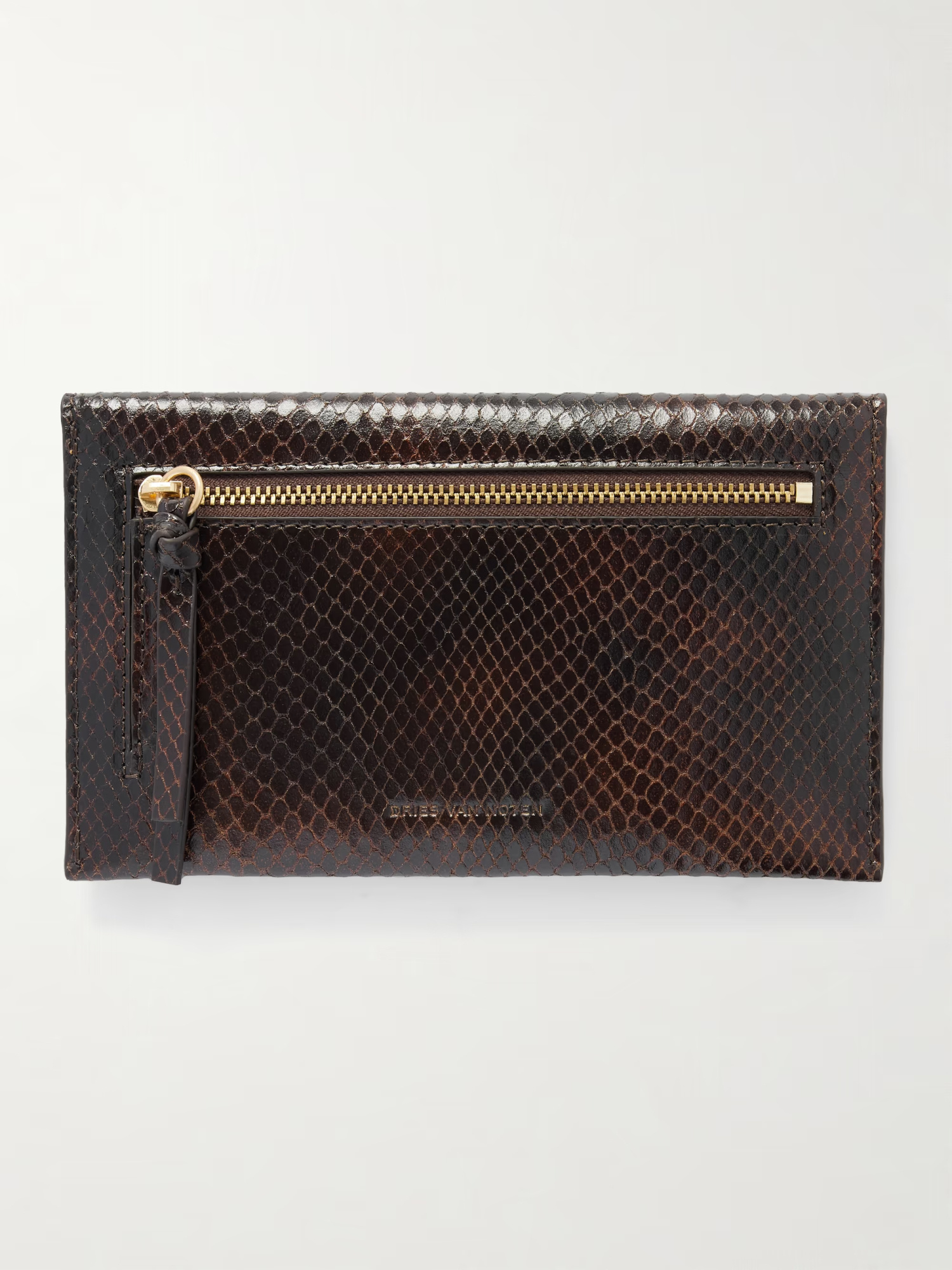 Dries Van Noten Flap Clutch In Brown
