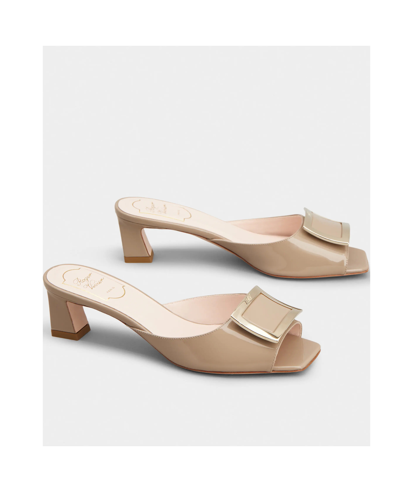 ROGER VIVIER TROMPETTE MULES IN PATENT LEATHER