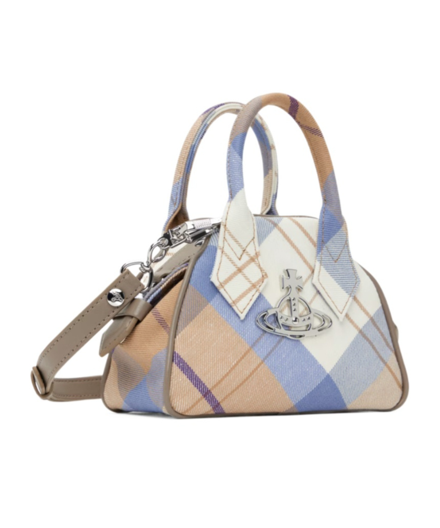 Vivienne Westwood Beige Blue Mini Yasmine Bag In Beige/blue