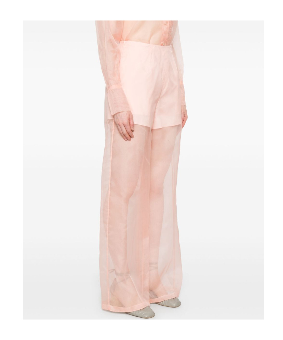 Shop Forte Forte See-through Wide-leg Pants