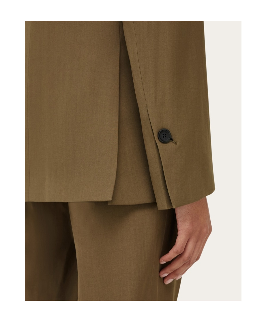 Ferragamo Single Breasted Blazer In Green
