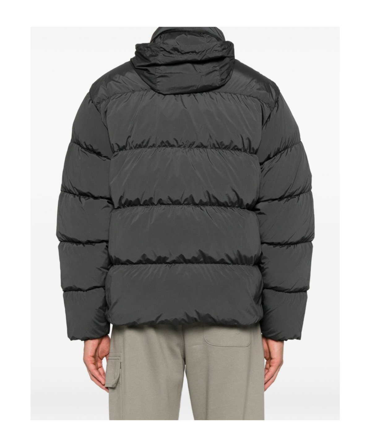 C.p. Company Nycra Quilted Puffer Jacket With High Collar In Gray