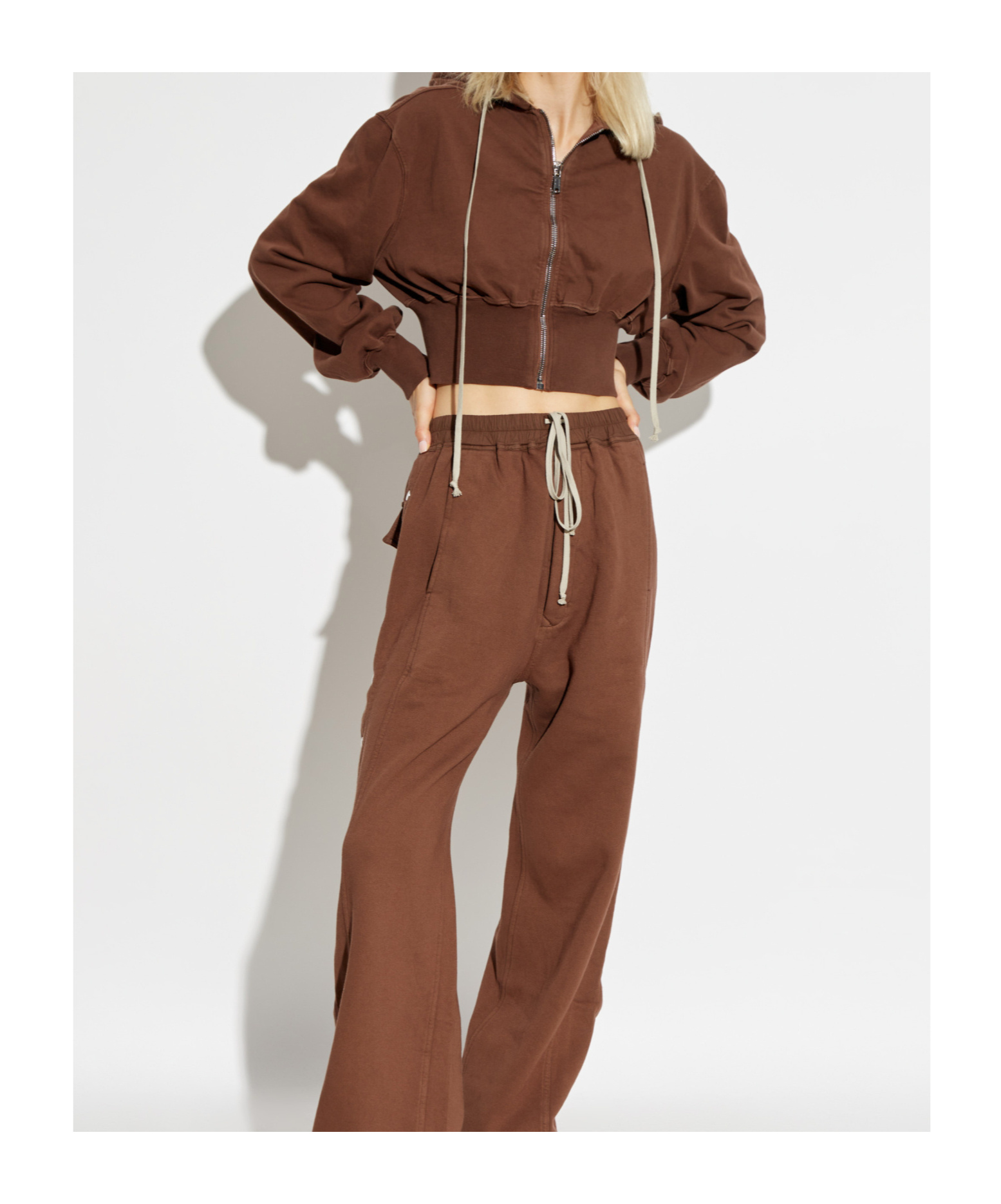 Rick Owens Drkshdw Brown Porterville Tatlin Zipped Hoodie In Brown