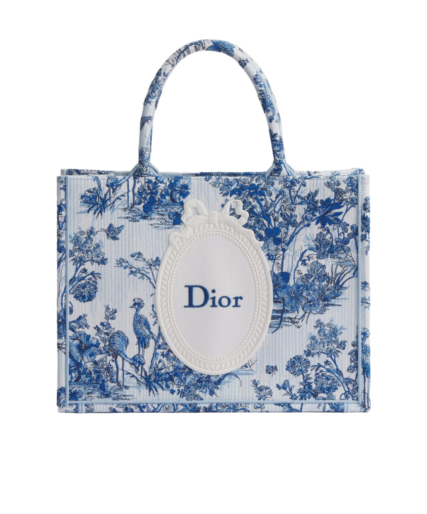 Dior Iviera Medium  Book Tote With Strap In Blue
