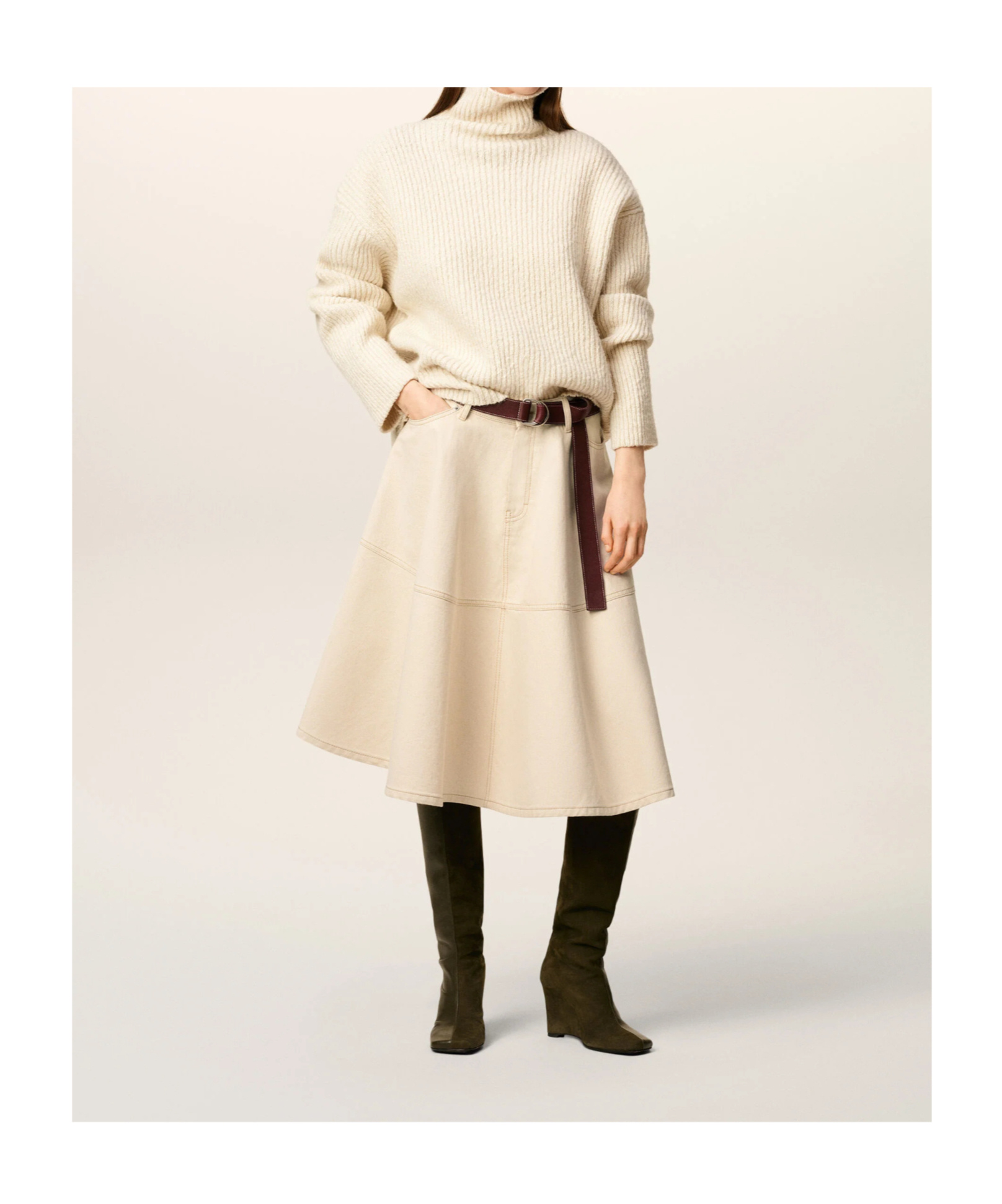 Ami Alexandre Mattiussi Low-waist Skirt In Neutral
