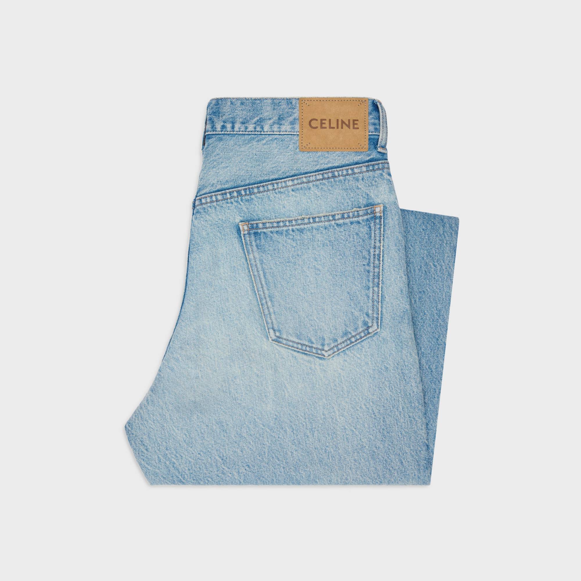 Celine Max Jeans In Golden Harmony Wash Denim In Black