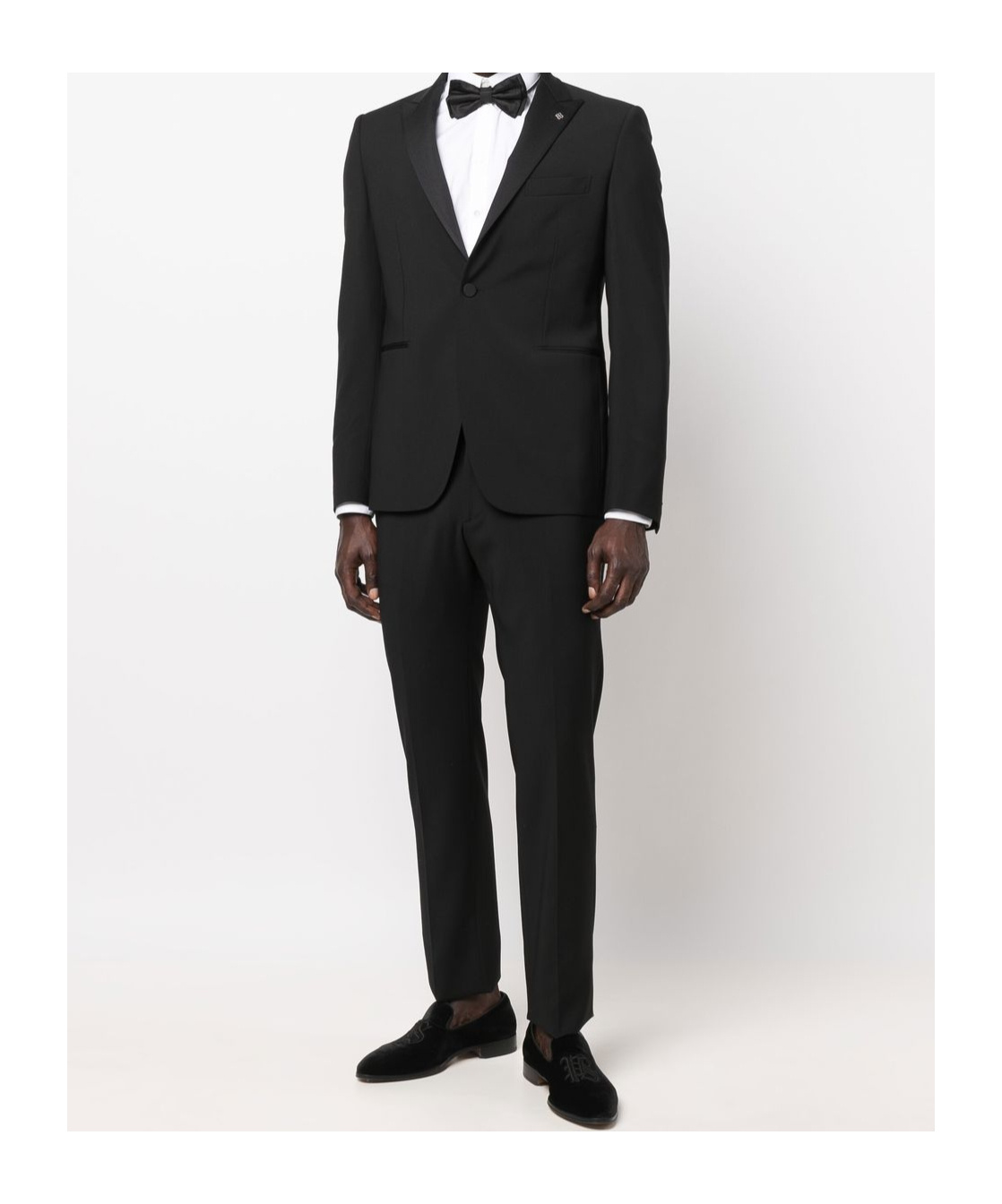 Tagliatore Blue Tailored Suit With Satin Lapel And Shoulders