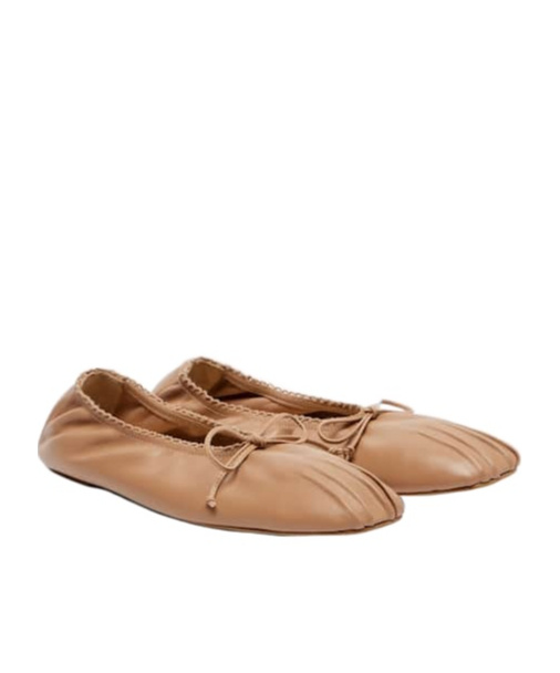 Magda Butrym Leather Ballet Flats In Brown