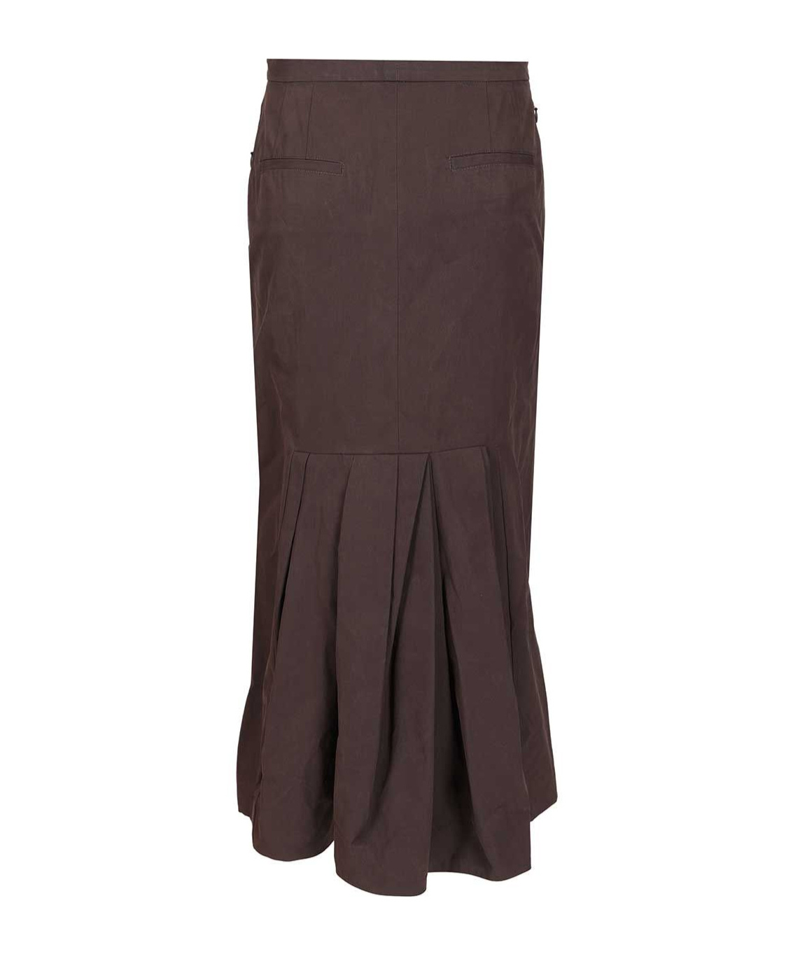 Dries Van Noten 04070-sandora Long 2218 Heavy Cotton Poplin Skirt Skirts Brown In Brown