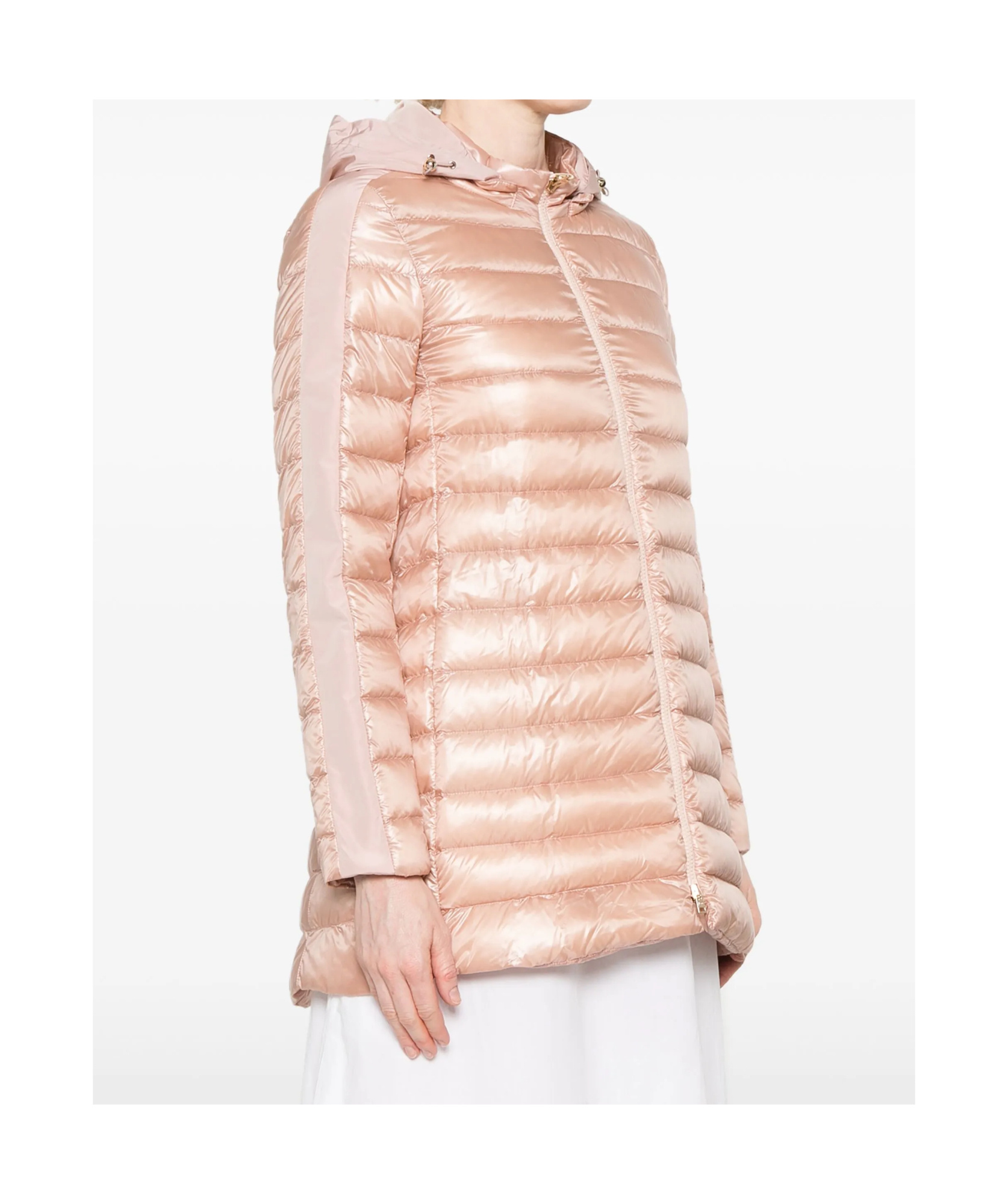 Herno Panelled Puffer Jacket In Gold