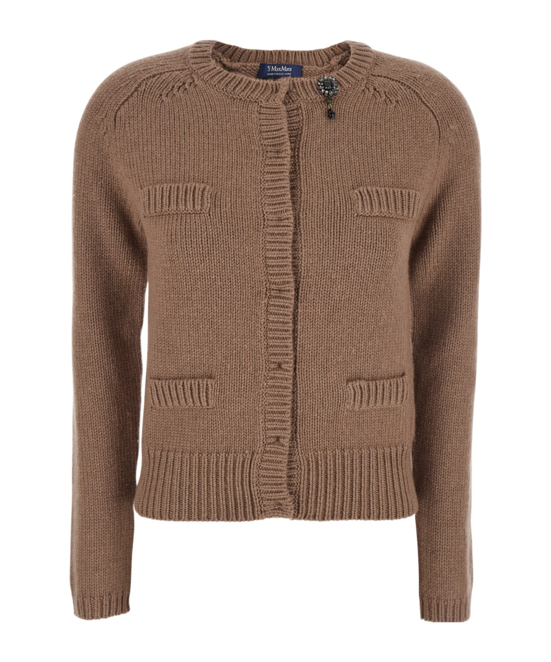 Max Mara Long-sleeved Cardigan In Brown
