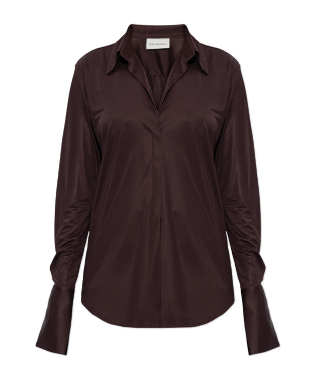 Dries Van Noten Long Sleeve Shirt In Brown