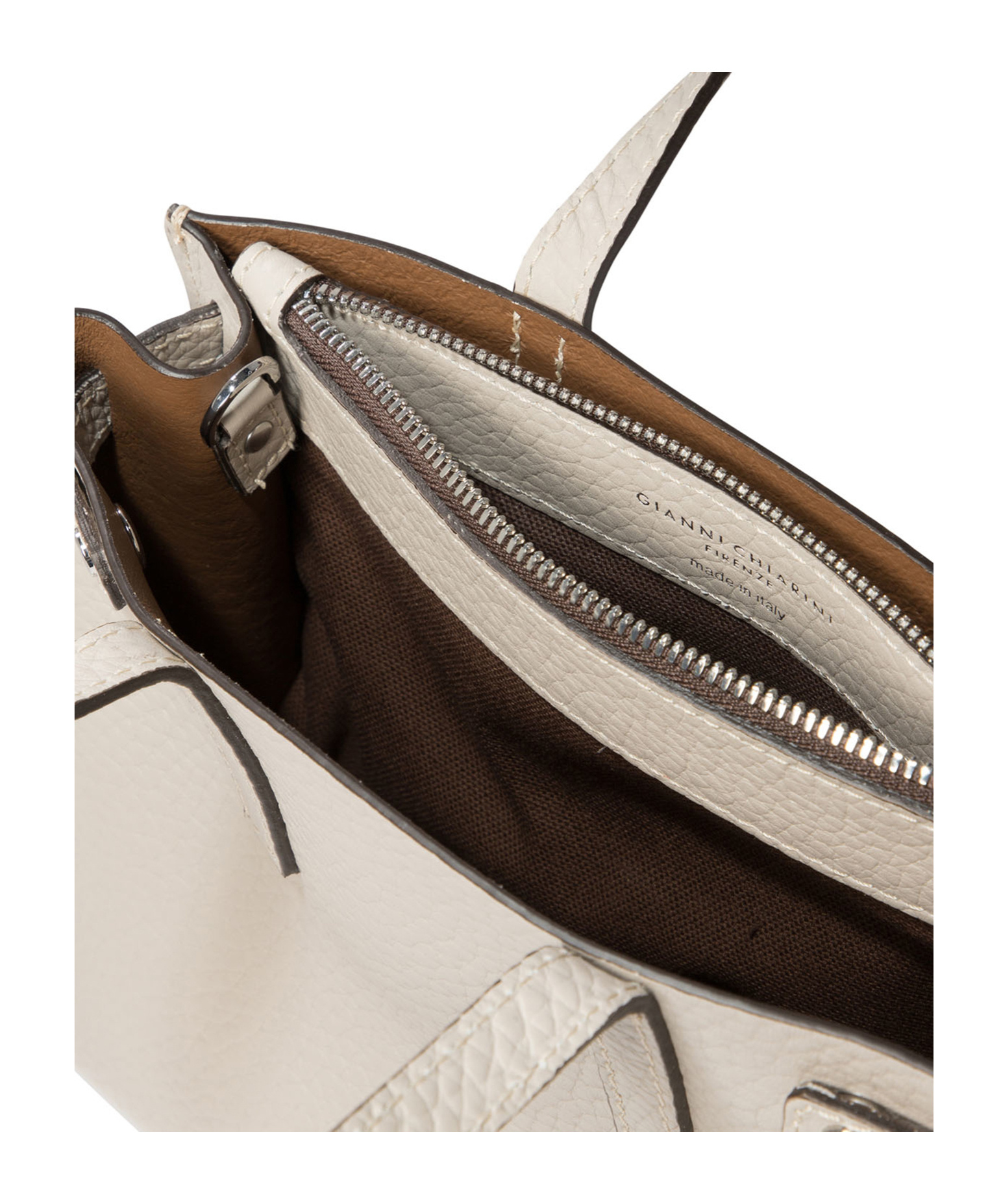 Gianni Chiarini Double Handle Shoulder Bag In Nude