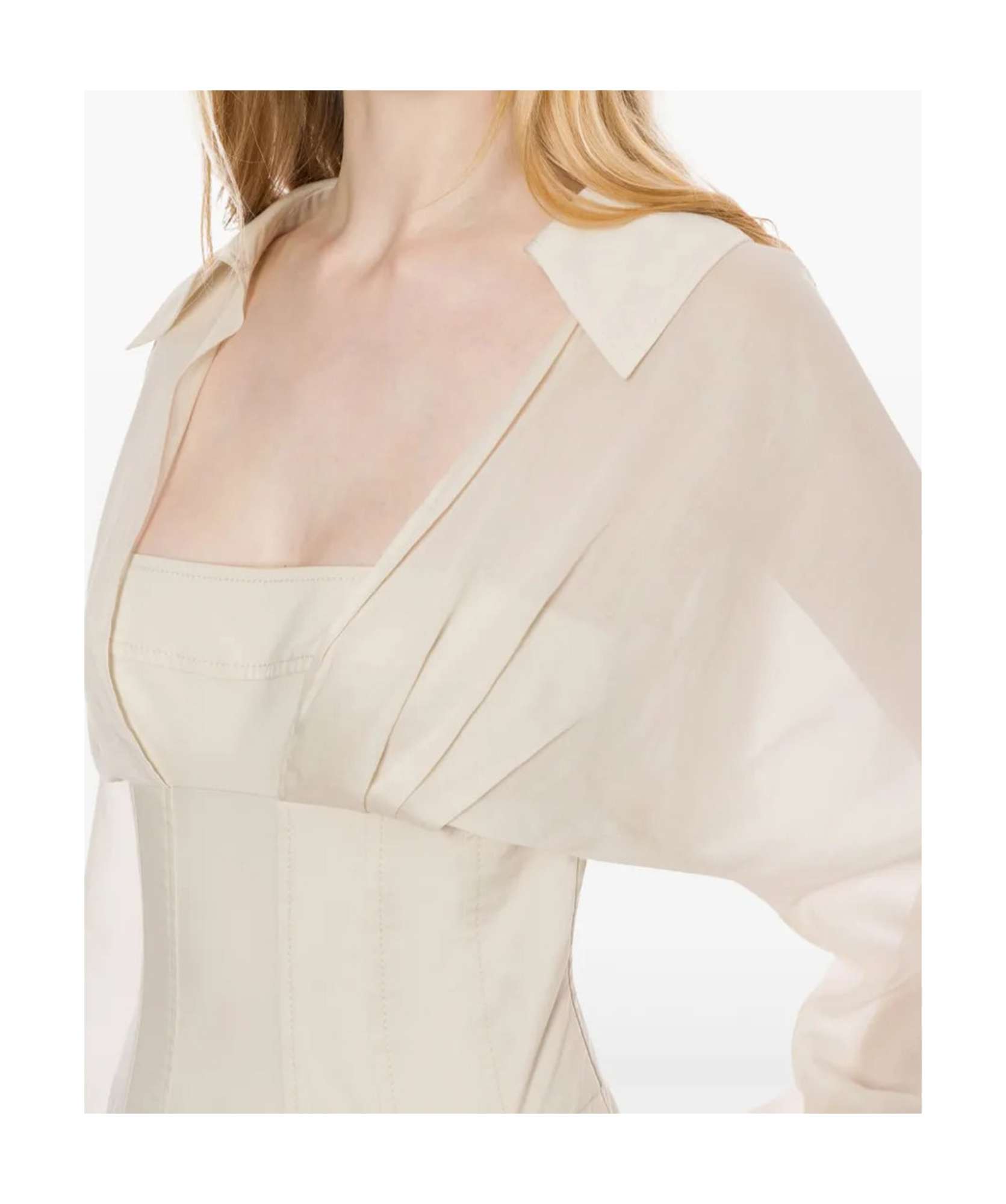 Alberta Ferretti Long-sleeved Dress In Nude