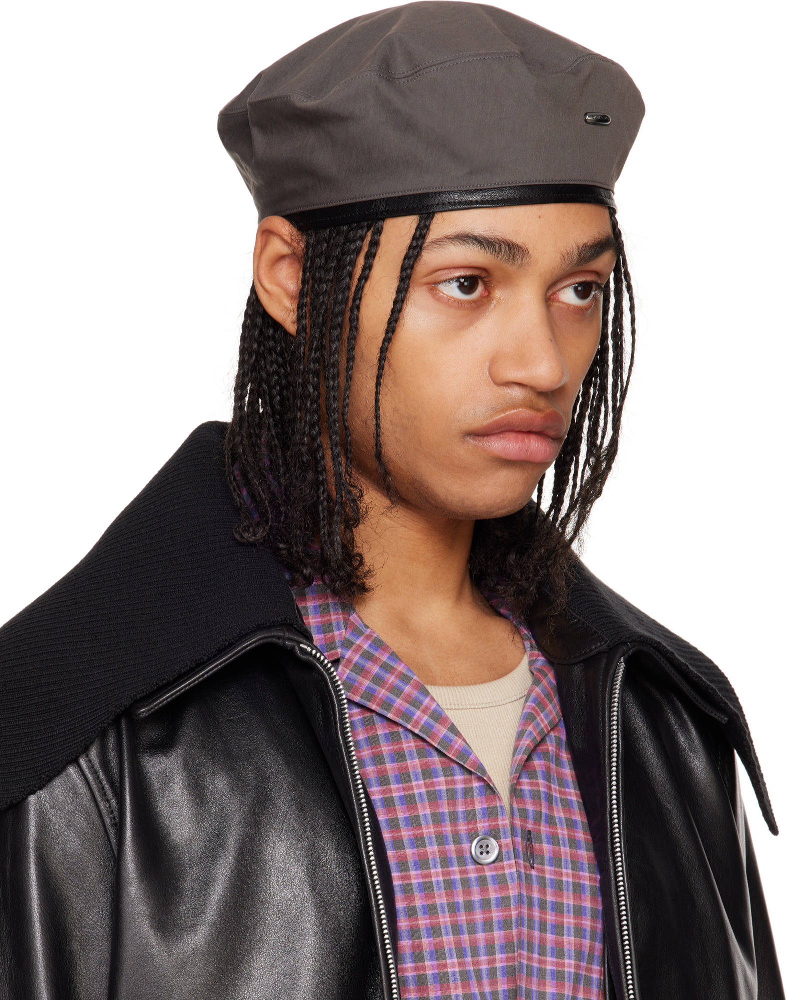 Our Legacy Gray Twill Beret In Black