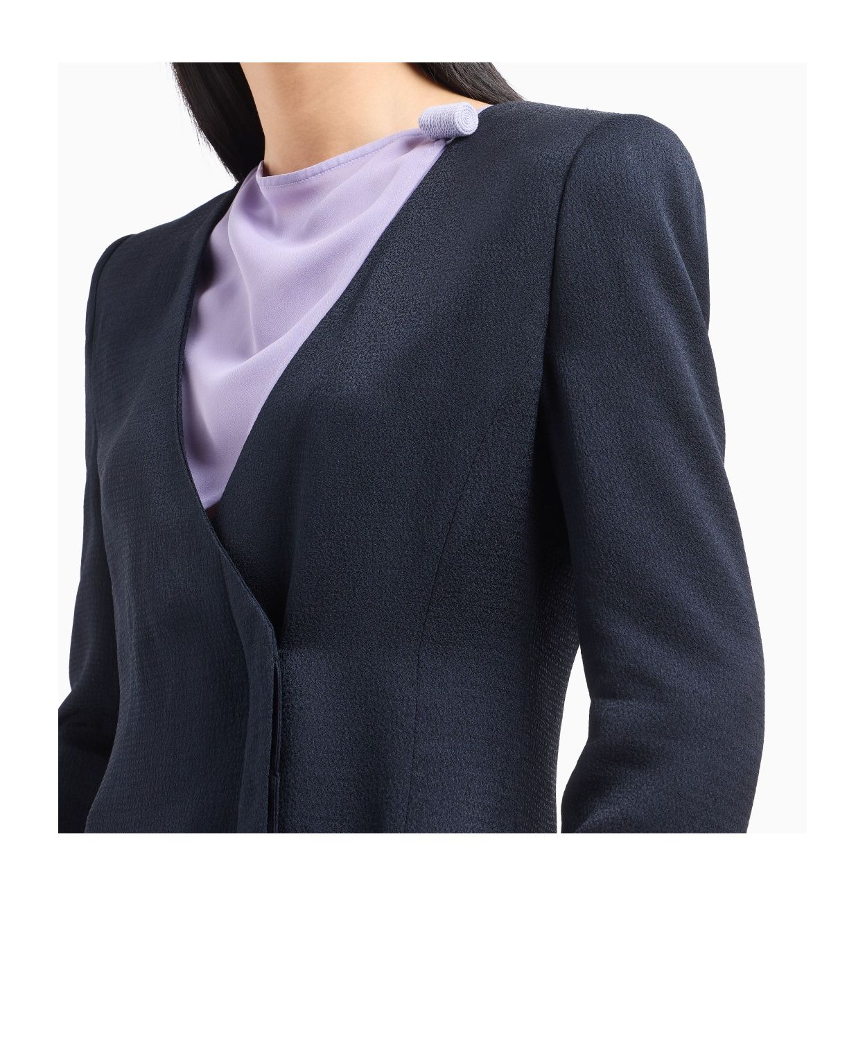 Emporio Armani V-neck Suit Coat In Black