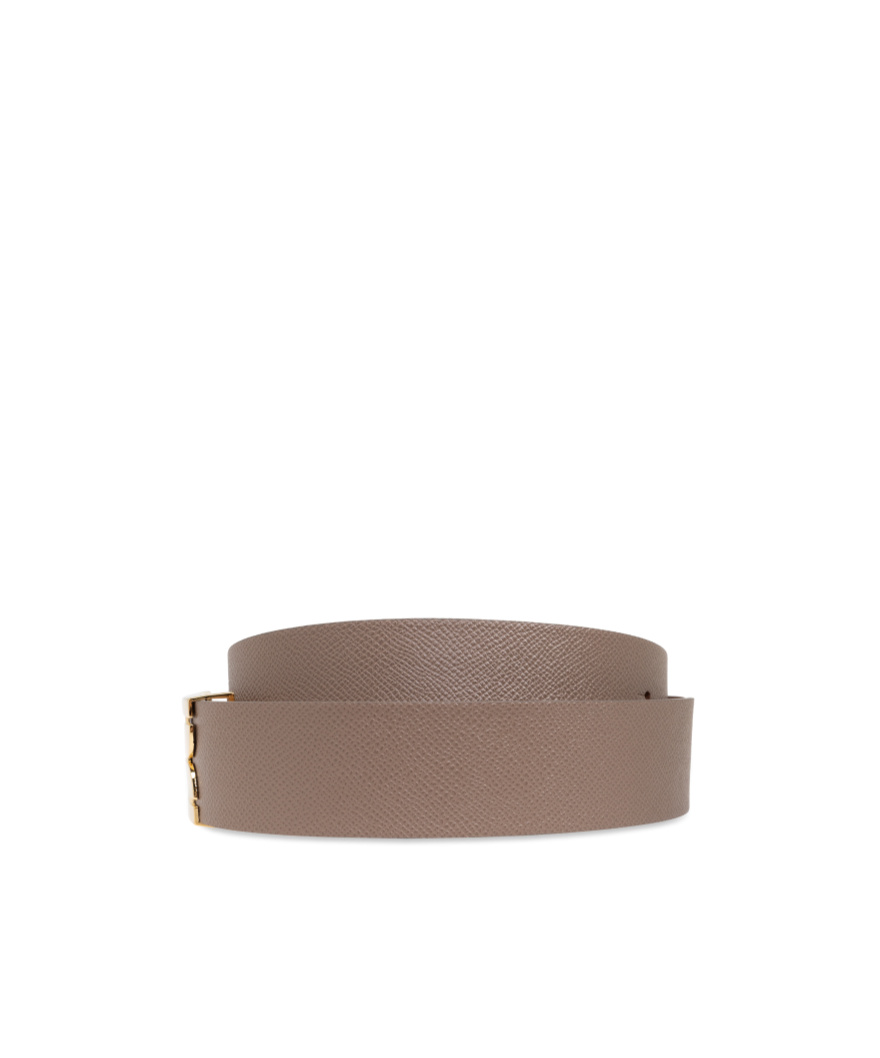 Victoria Beckham Leather Belt In Nude
