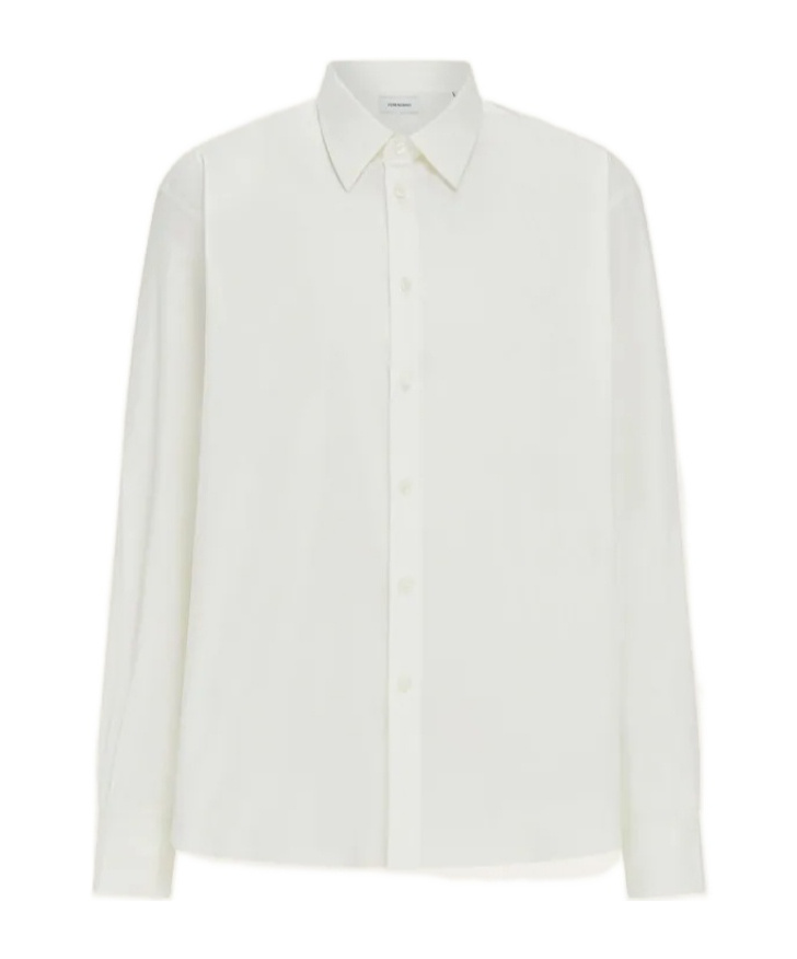 Ferragamo Shirt With Tonal Embroidered F In White