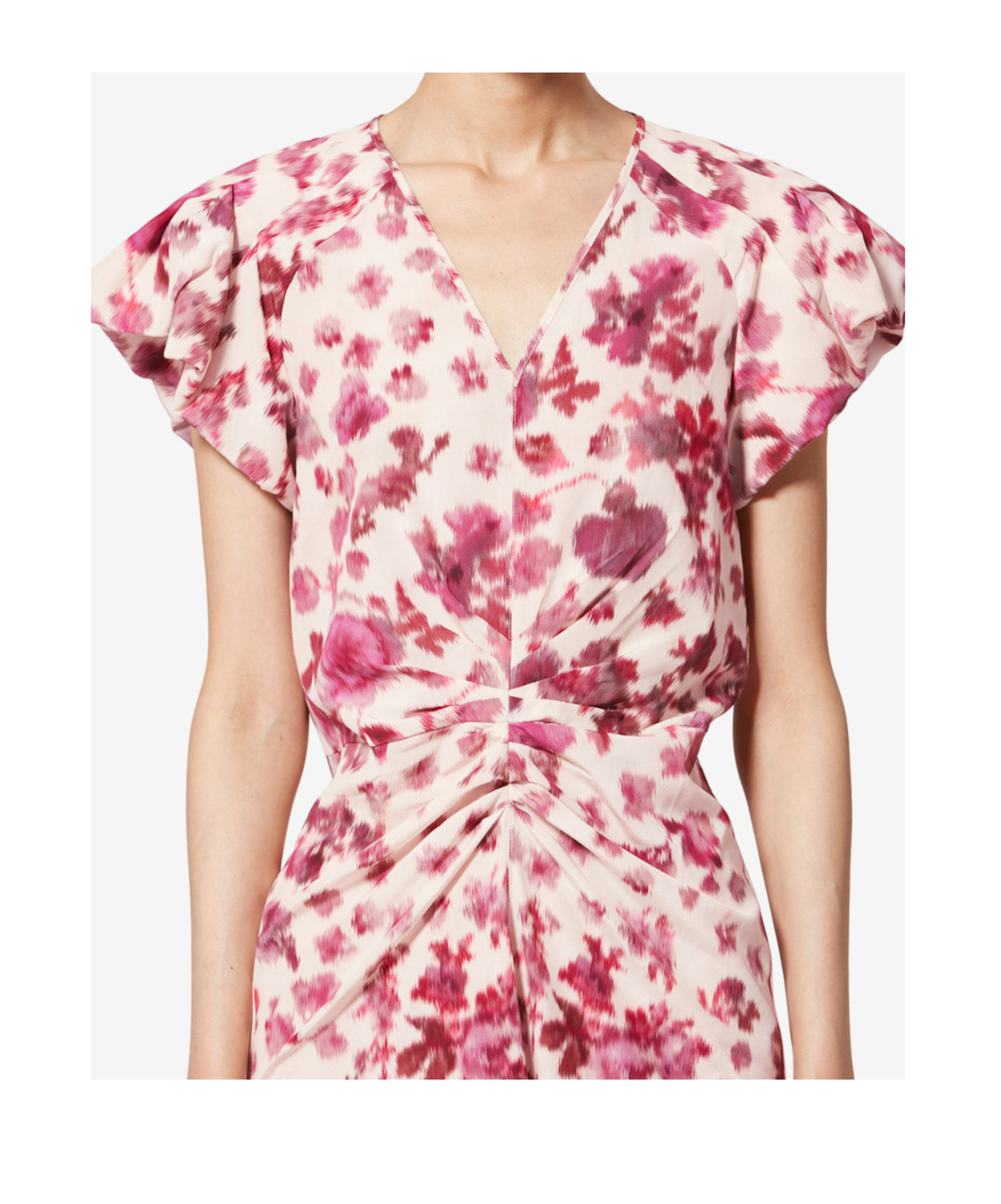 Isabel Marant Terenae Ruffled Floral Dress In Pink
