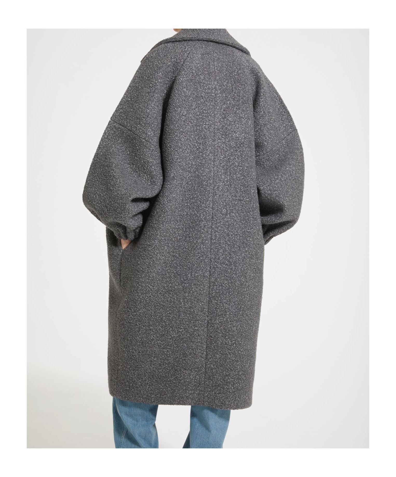 Patou Voluminous Coat With Long Sleeves. In Gray