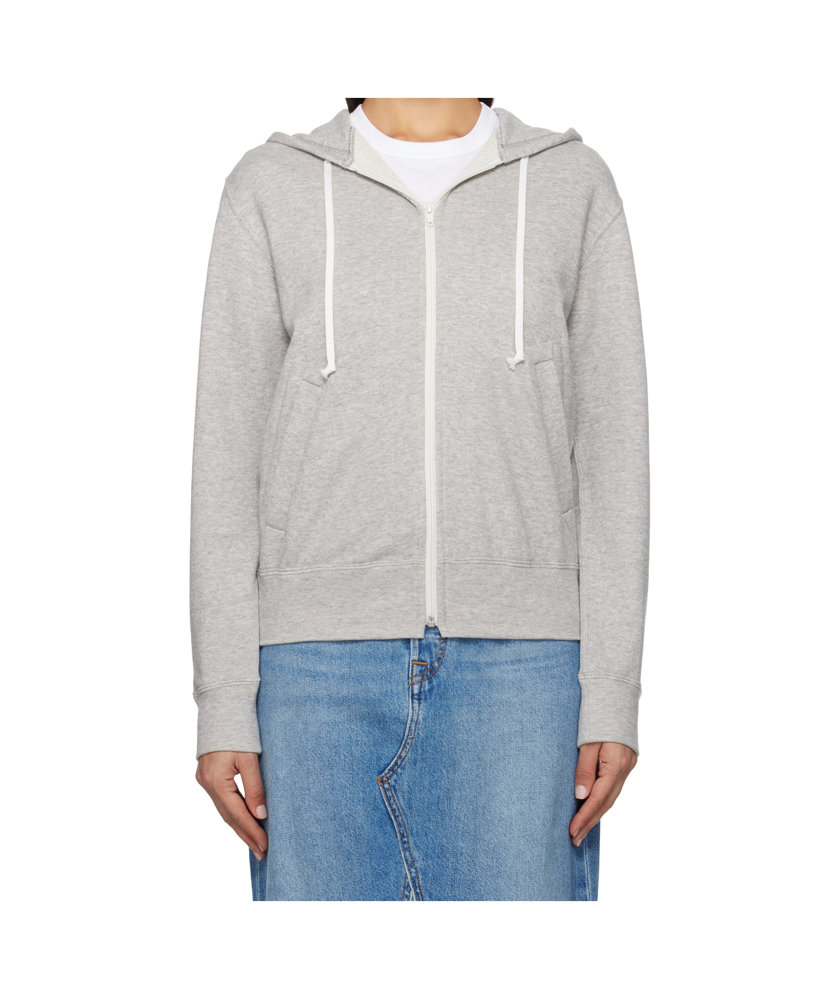 Comme Des Garçons Play Gray 'heart On Back' Hoodie In White