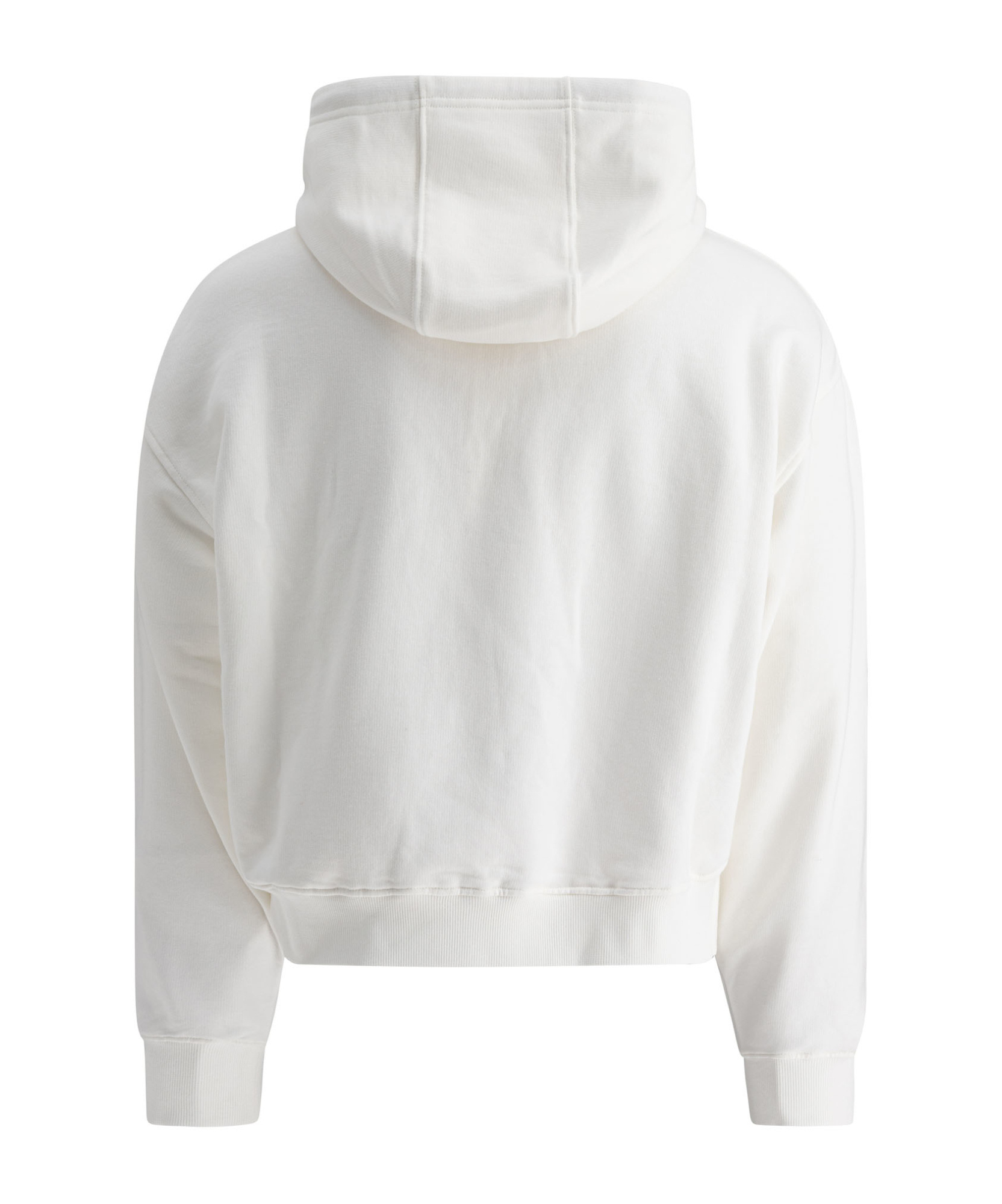 Marni Relaxed-fit White Hoodie With Embroidered Logo Patch In Red