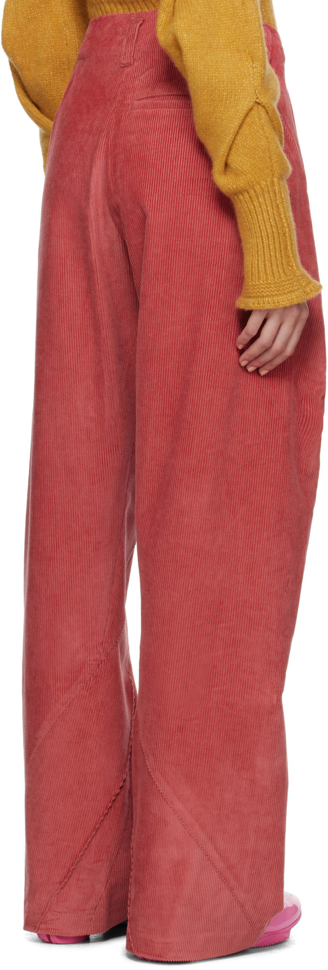 Kiko Kostadinov Stitched Casual Pants In Brown