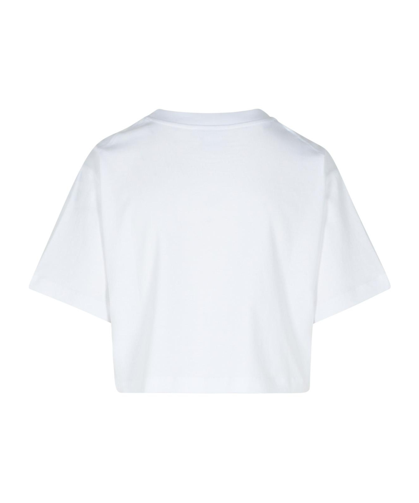 Moschino Logo-print Cropped T-shirt In White