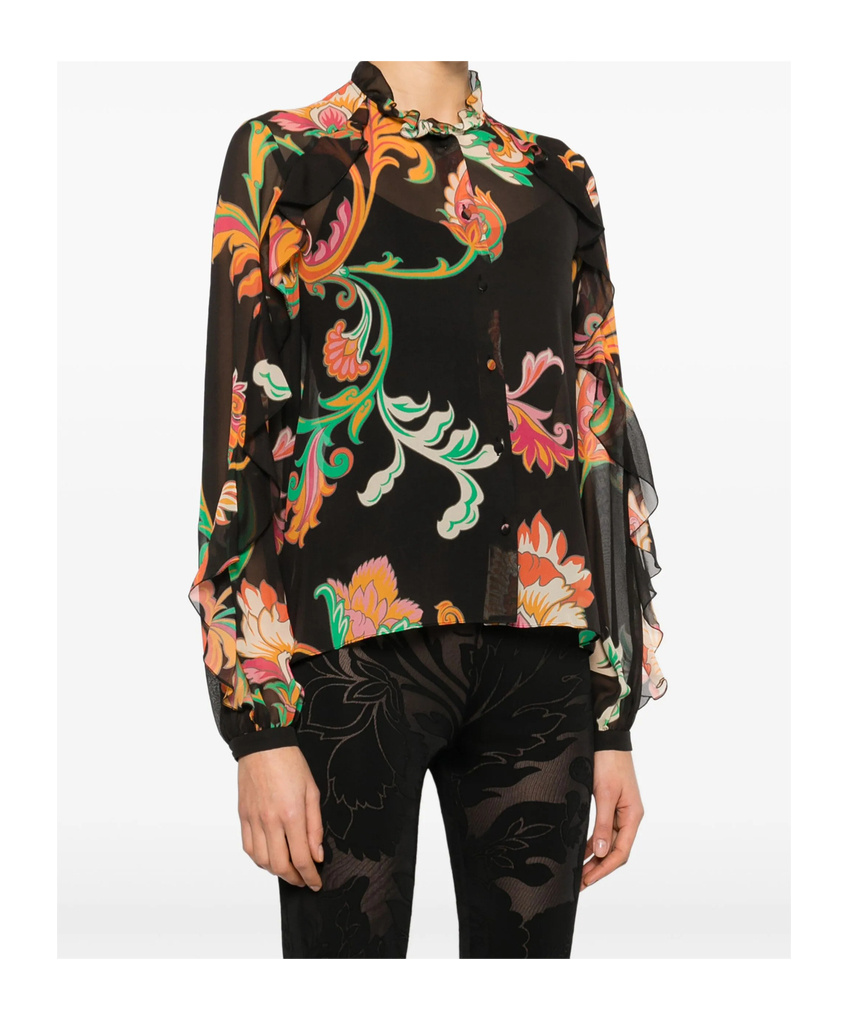 Etro Long Sleeve Shirt In Black