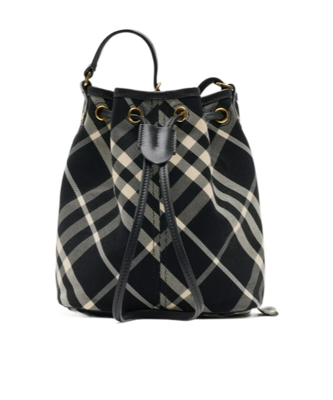 Burberry Mini Drawstring Bucket Bag In Black