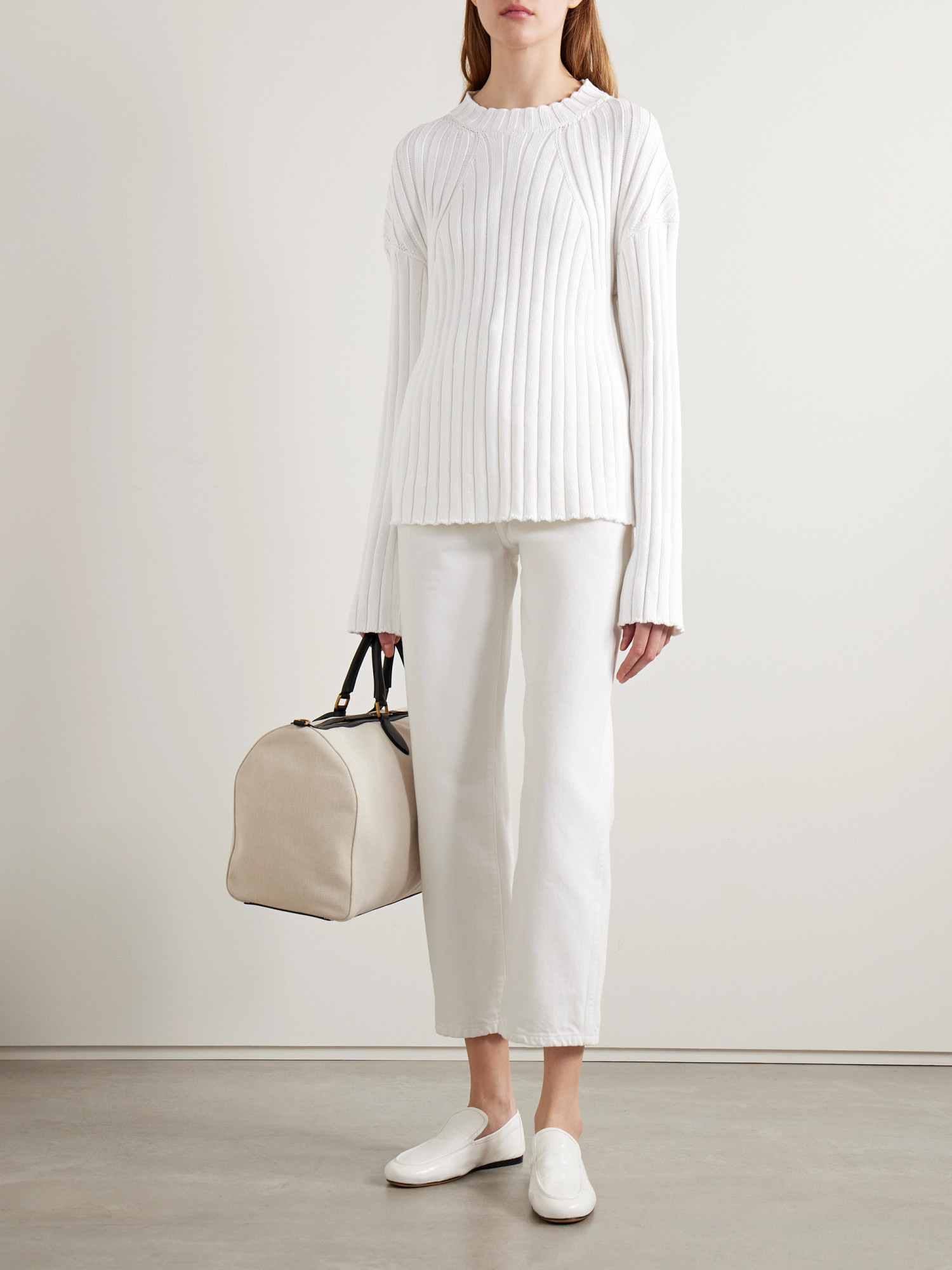 Khaite Long-sleeved Sweater In White