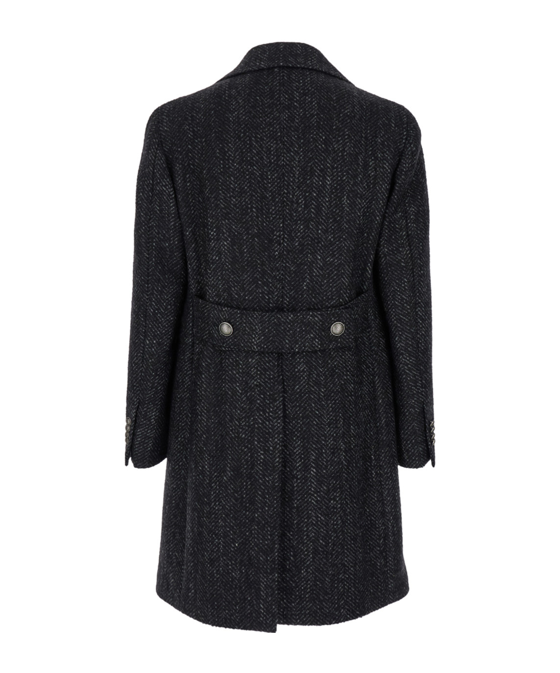 Tagliatore 'arden' Dakr Grey Double Breasted Coat With Buttons In Black