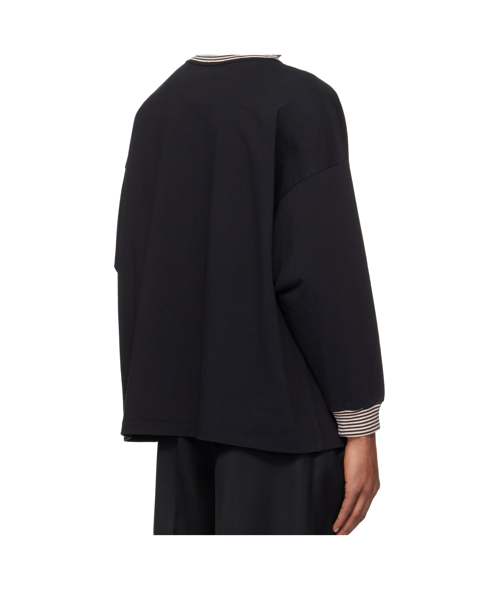 Bode Black Duotone Mockneck Top In Black