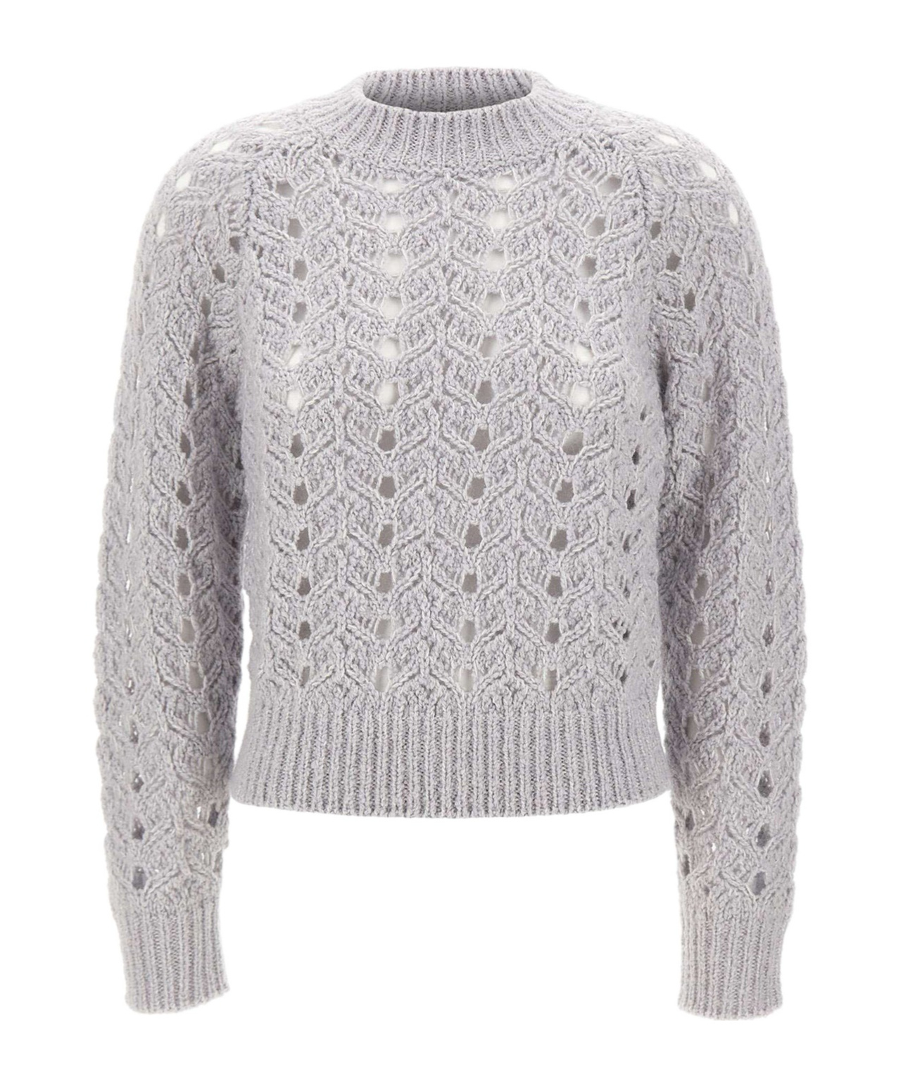 Eleventy Openwork Cable Knit Sweater In Gray