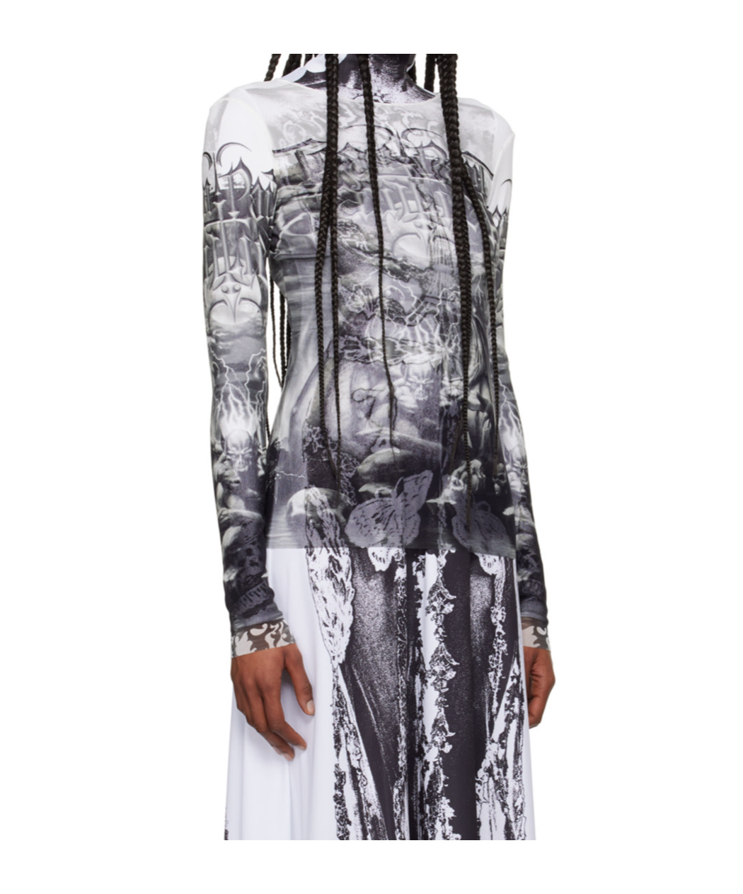 Jean Paul Gaultier Long-sleeved T-shirt In Gray