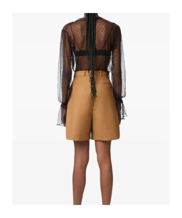 Nina Ricci Highwaisted Shorts With Folds In Brown