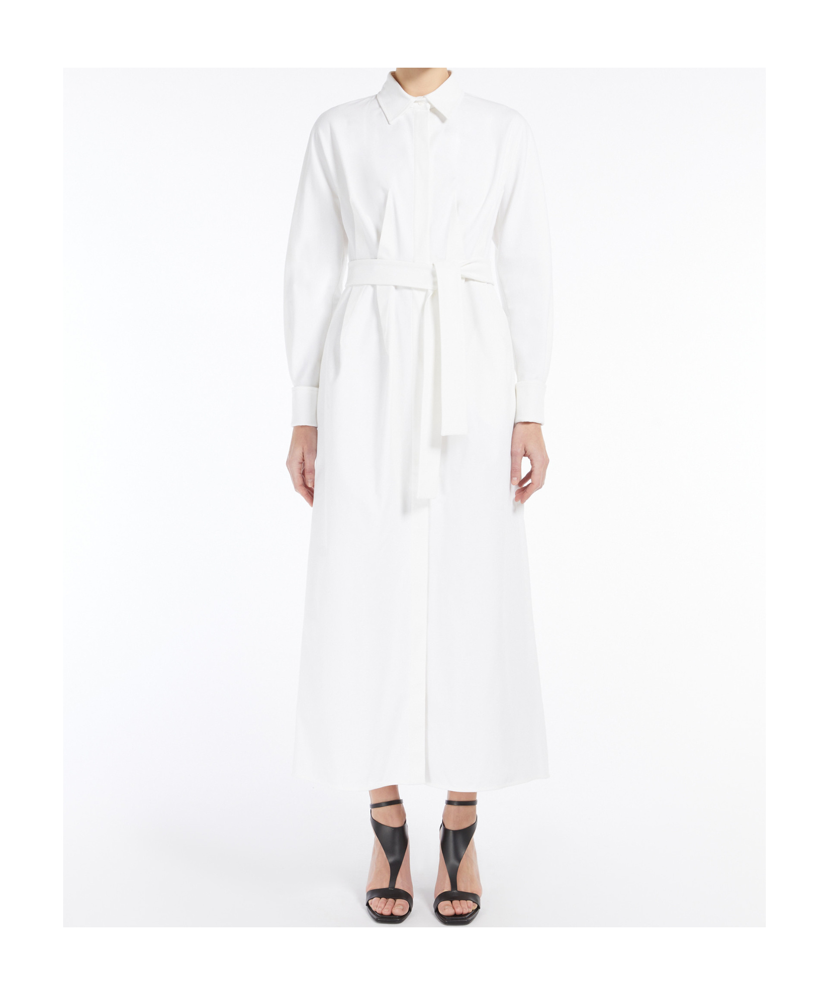 Max Mara Wrap Design Dress Buttoned Cuffs In White