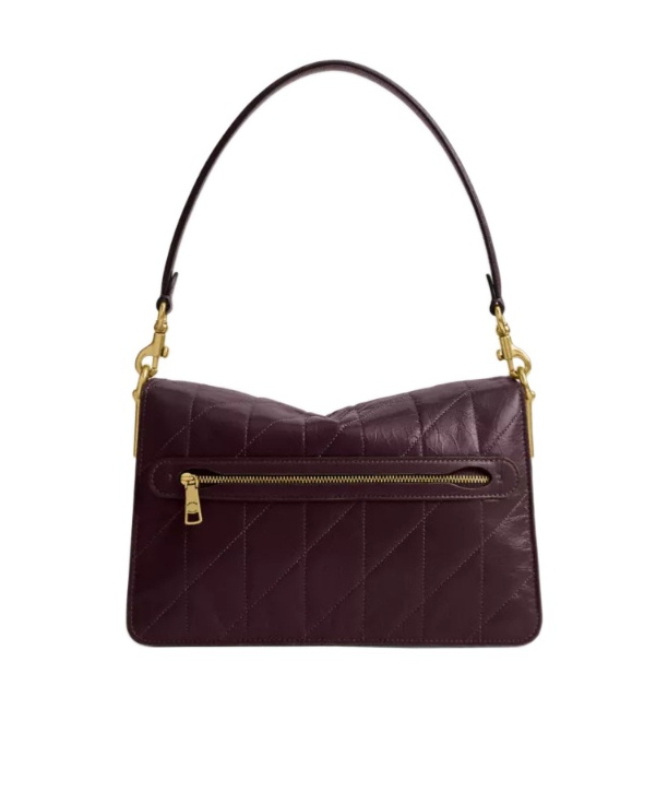 Coach Chain Tabby Shoulder Bag With Quilting In Purple