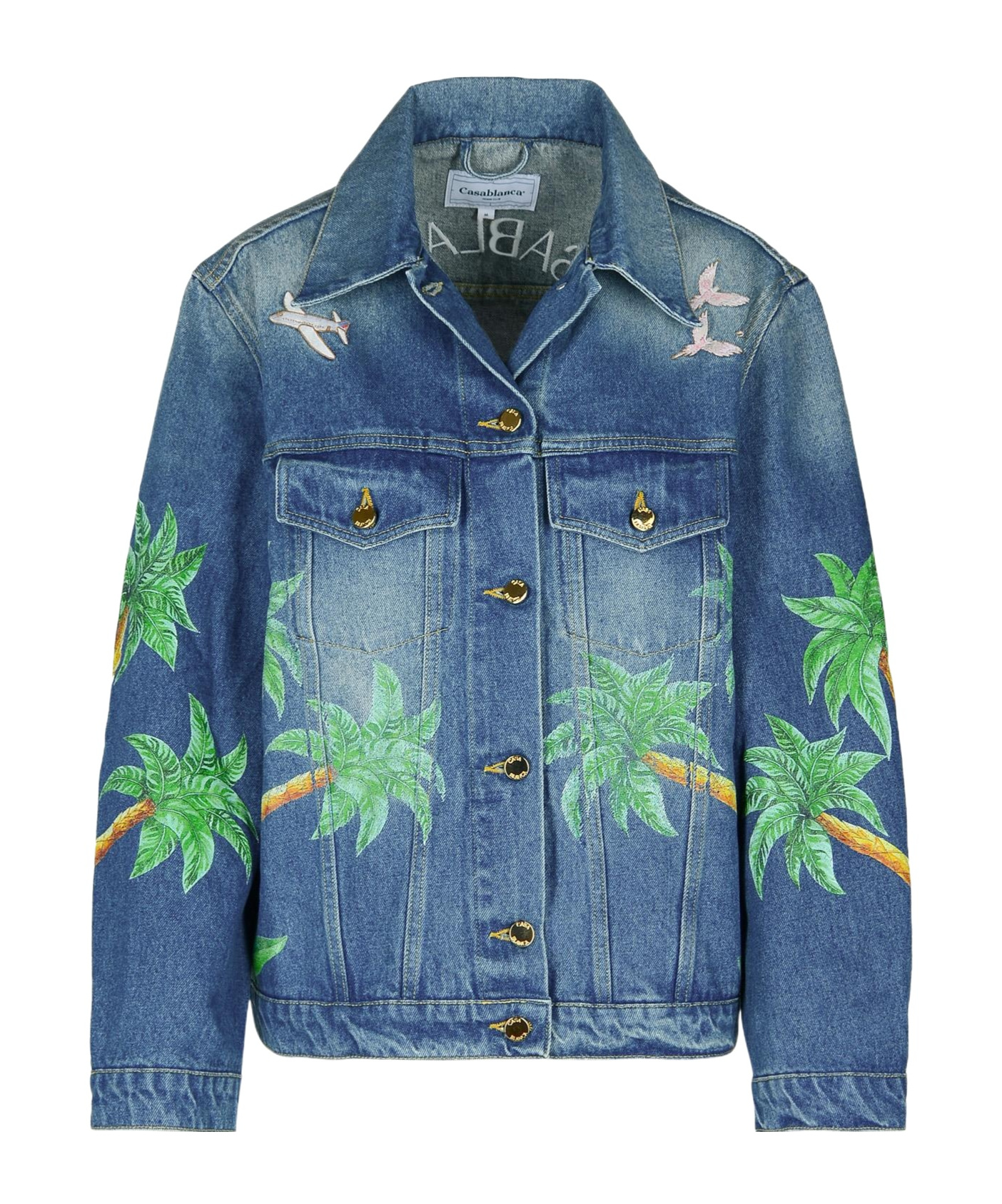 Casablanca Tennis Club Denim Jacket In Blue